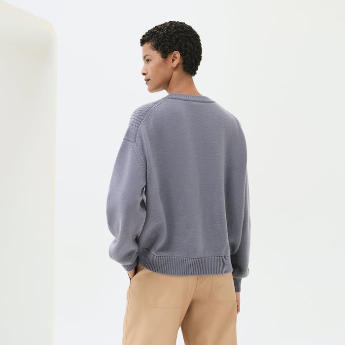 Bleu Cordiérite Cashmere Long-sleeve Sweater