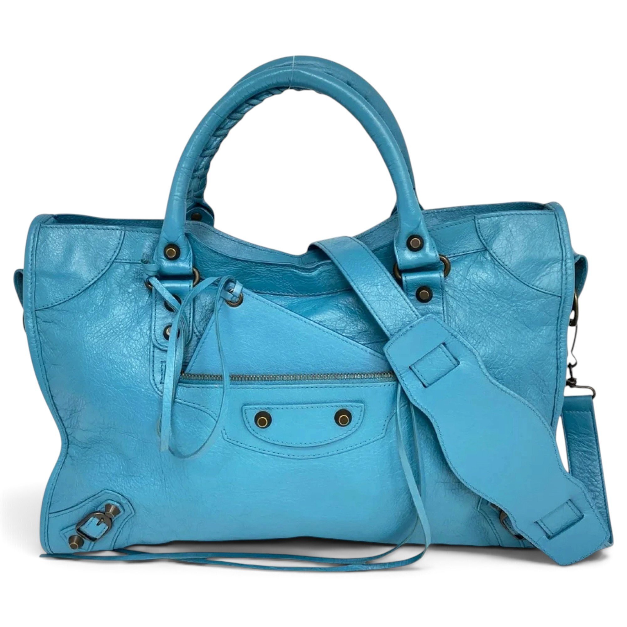 City leather handbag