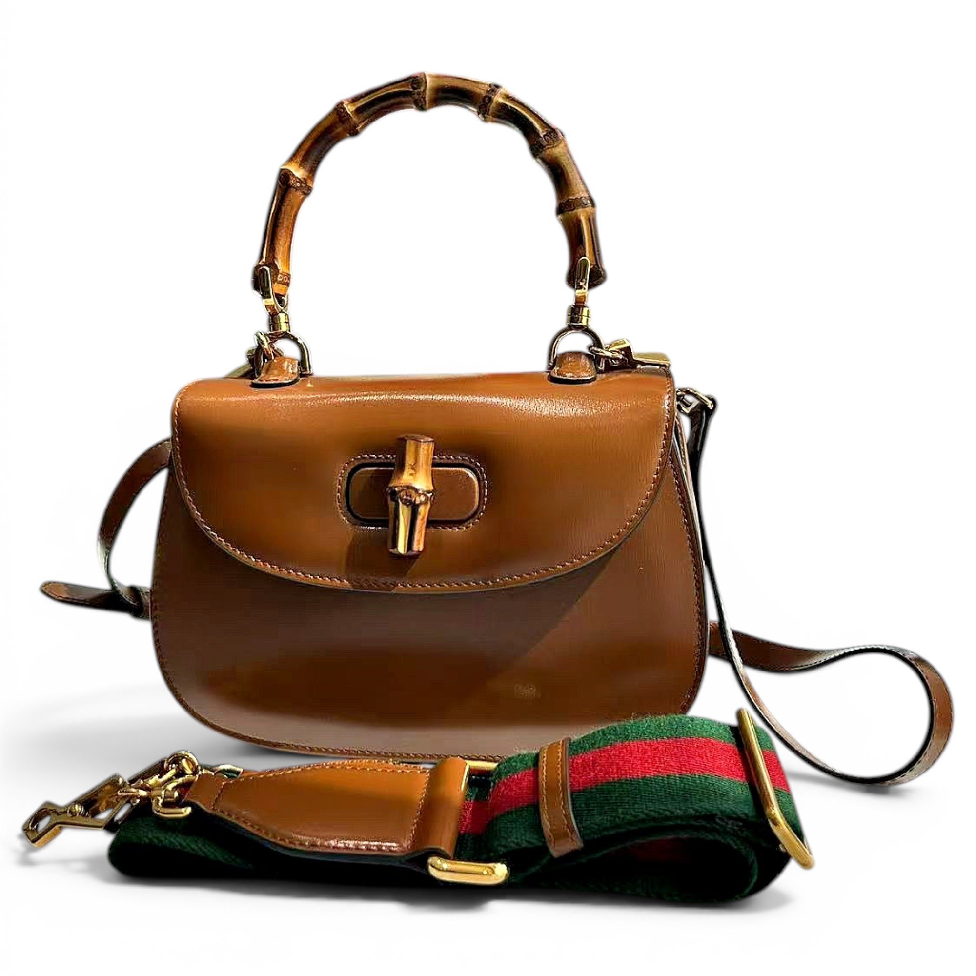 Convertible Bamboo Top Handle leather handbag