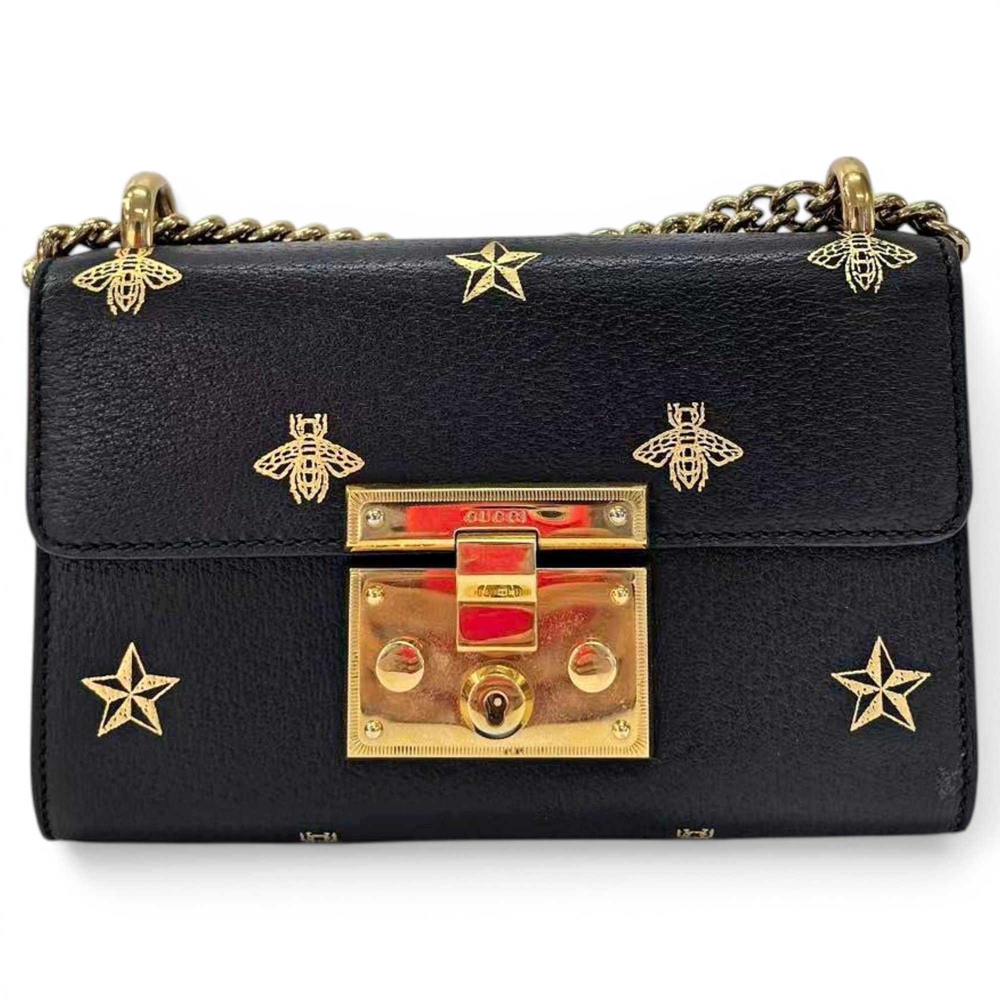 Padlock leather handbag