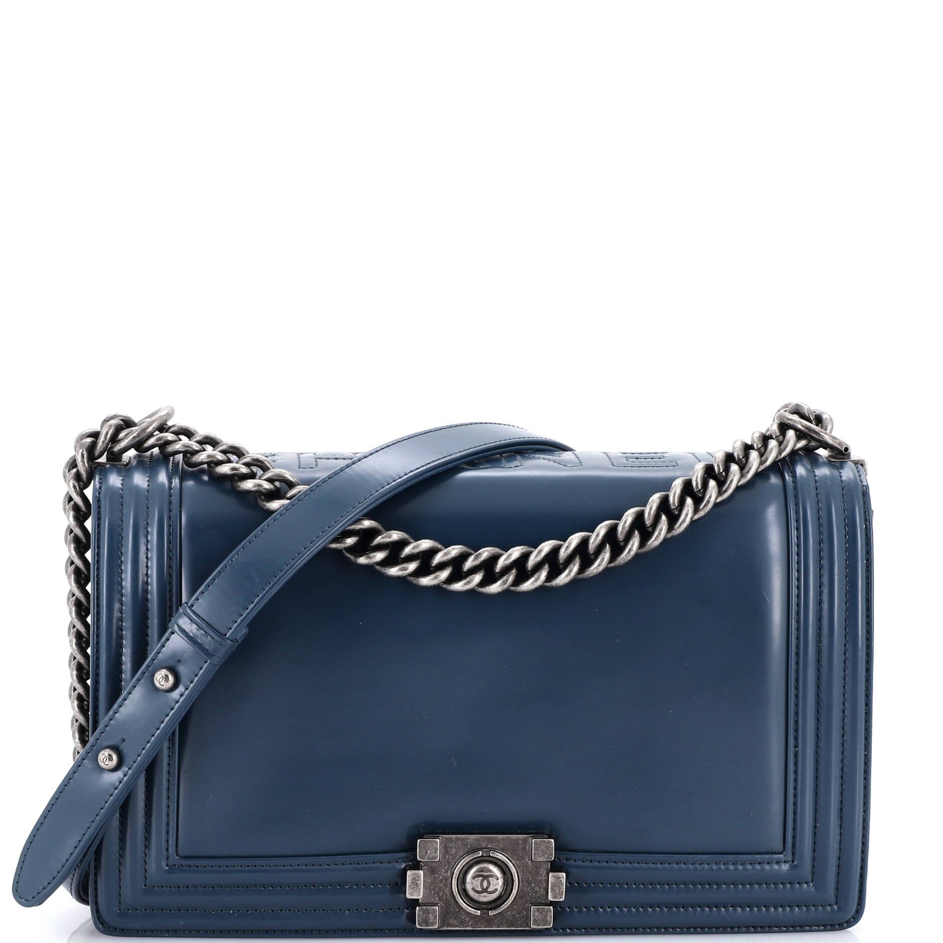Reverso Boy Flap Bag Glazed Calfskin Old Medium