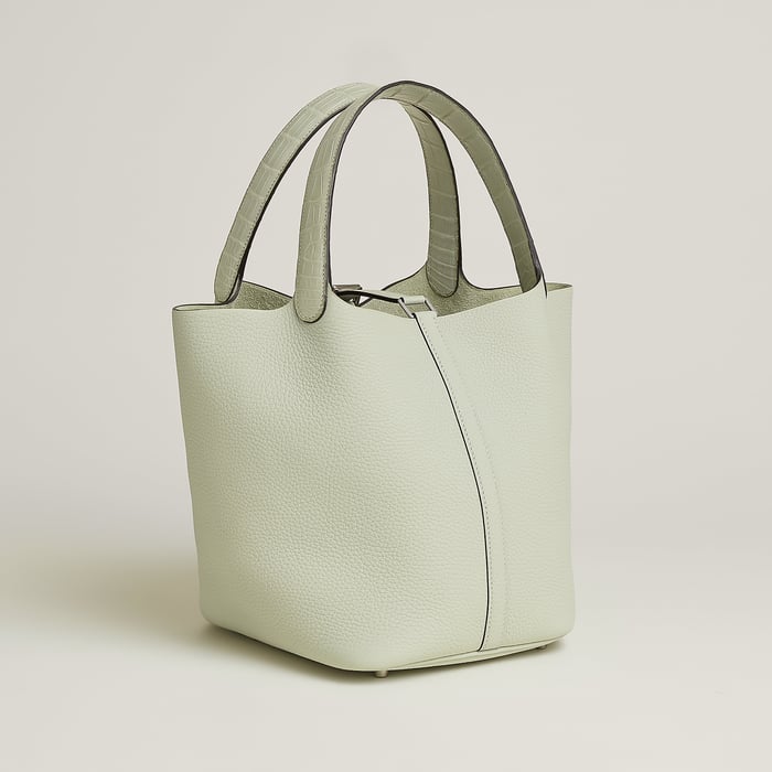 Gris Névé Picotin Lock 22 Bag