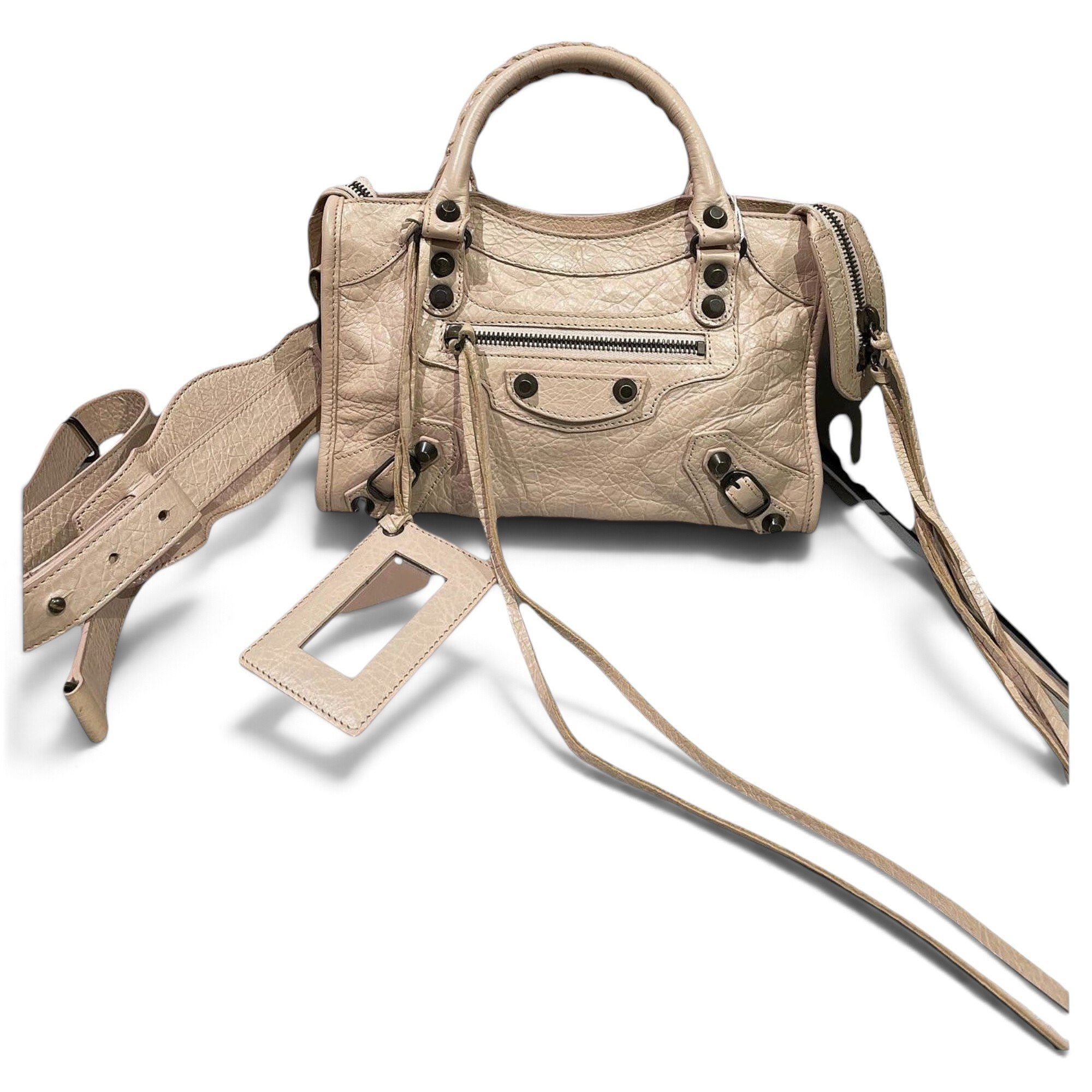 City leather handbag