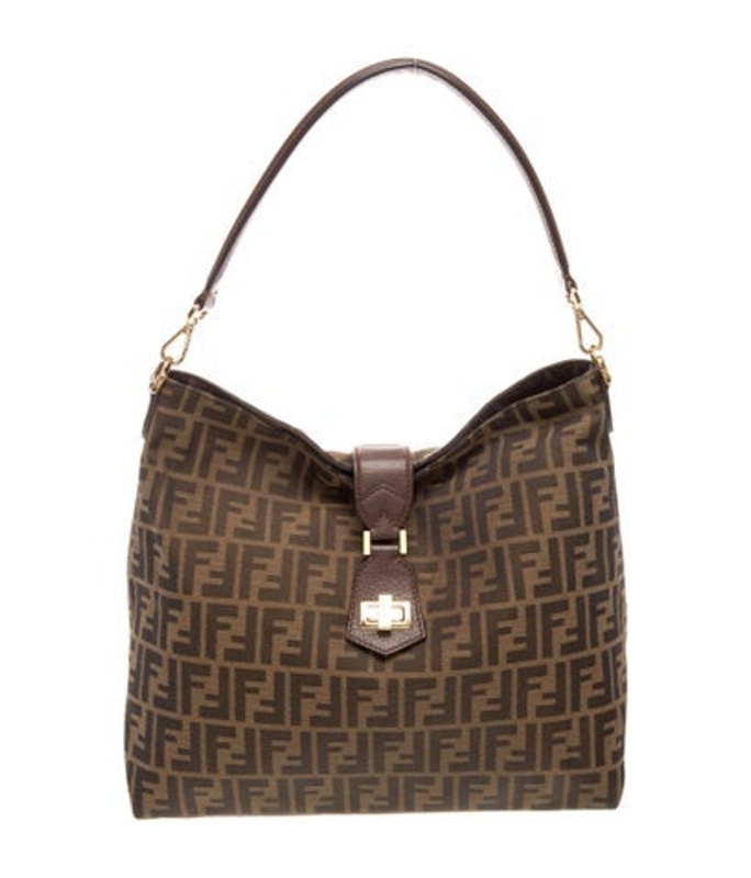Fendi Zucca Ff Turnlock Hobo