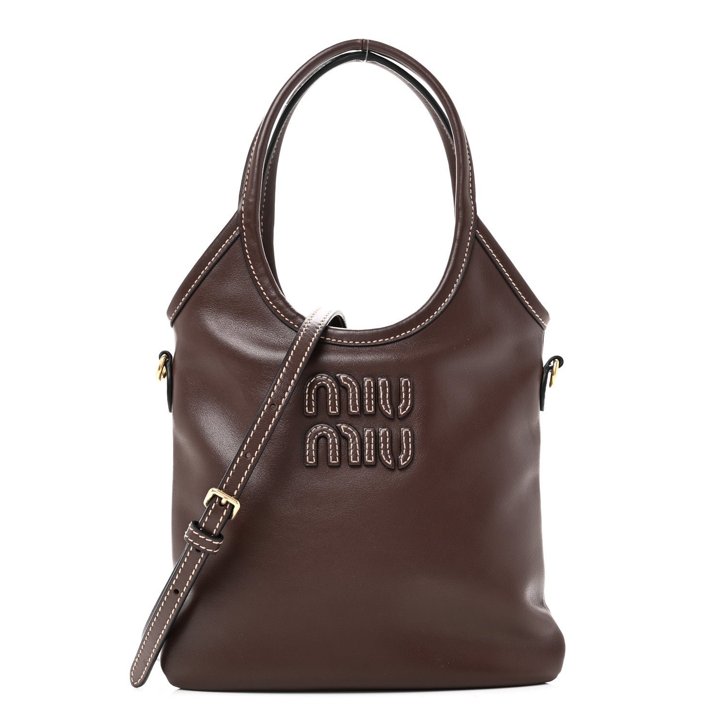 Miu Miu Soft Calf Softy Mini Ivy Tote Briarwood