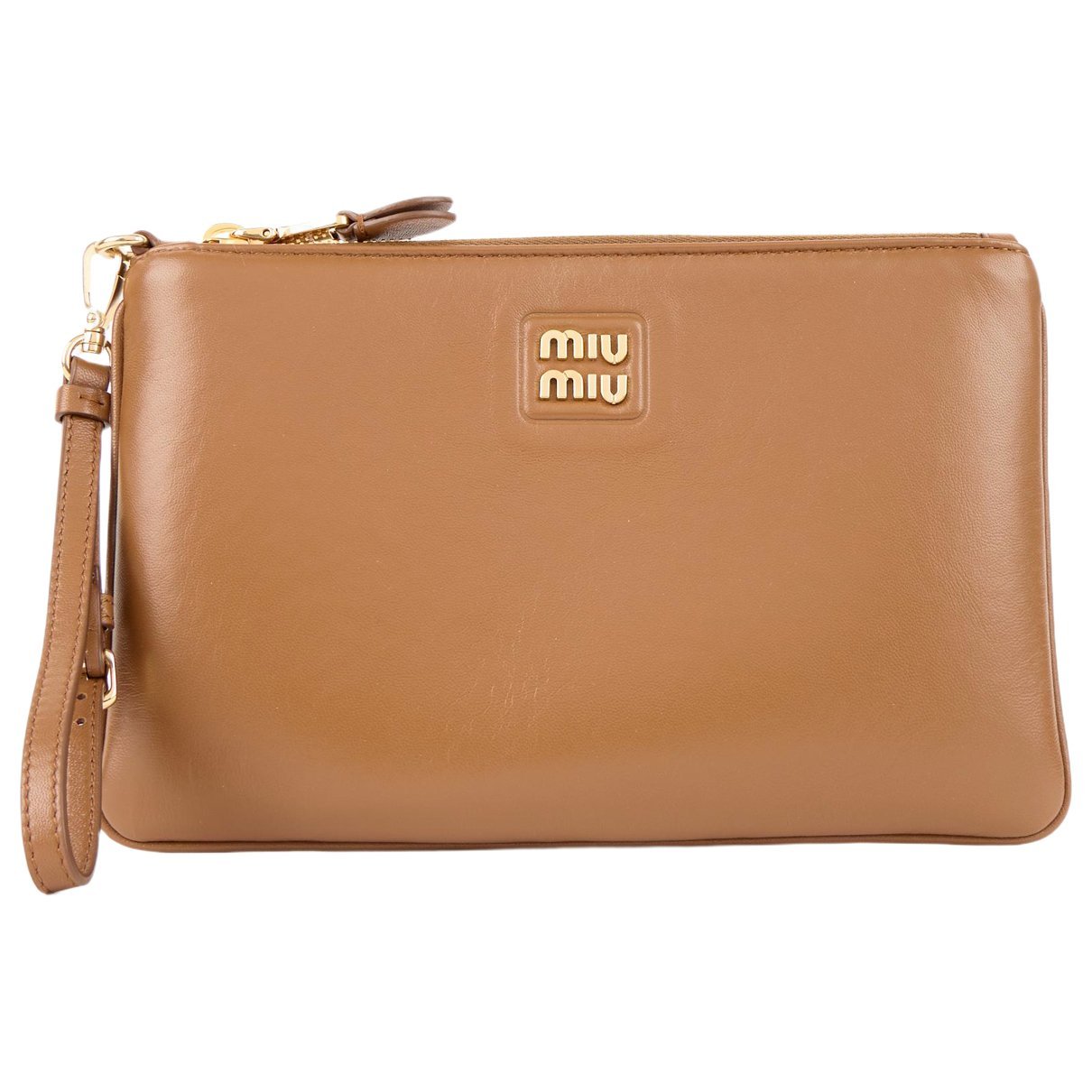 Leather clutch bag