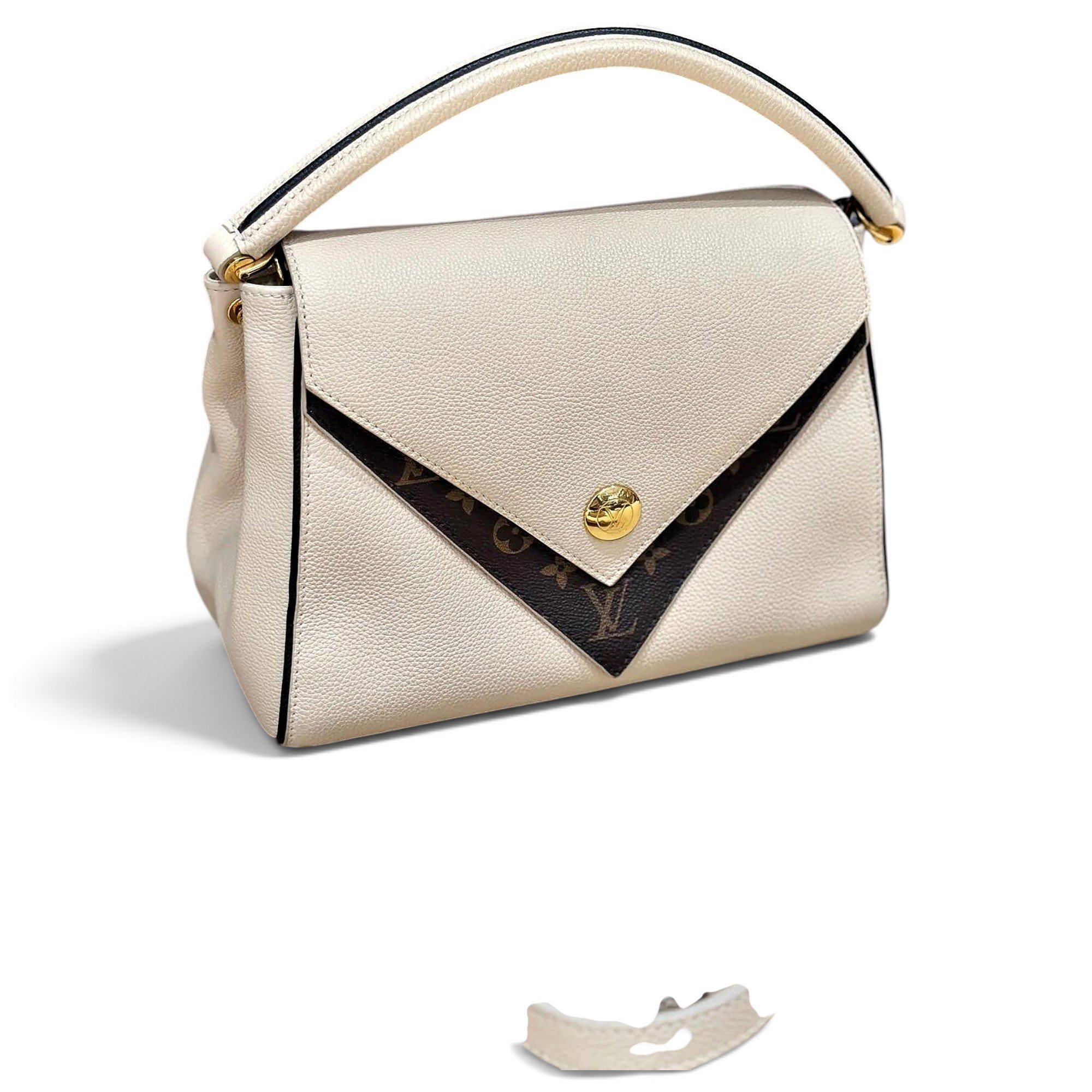 Double V leather handbag