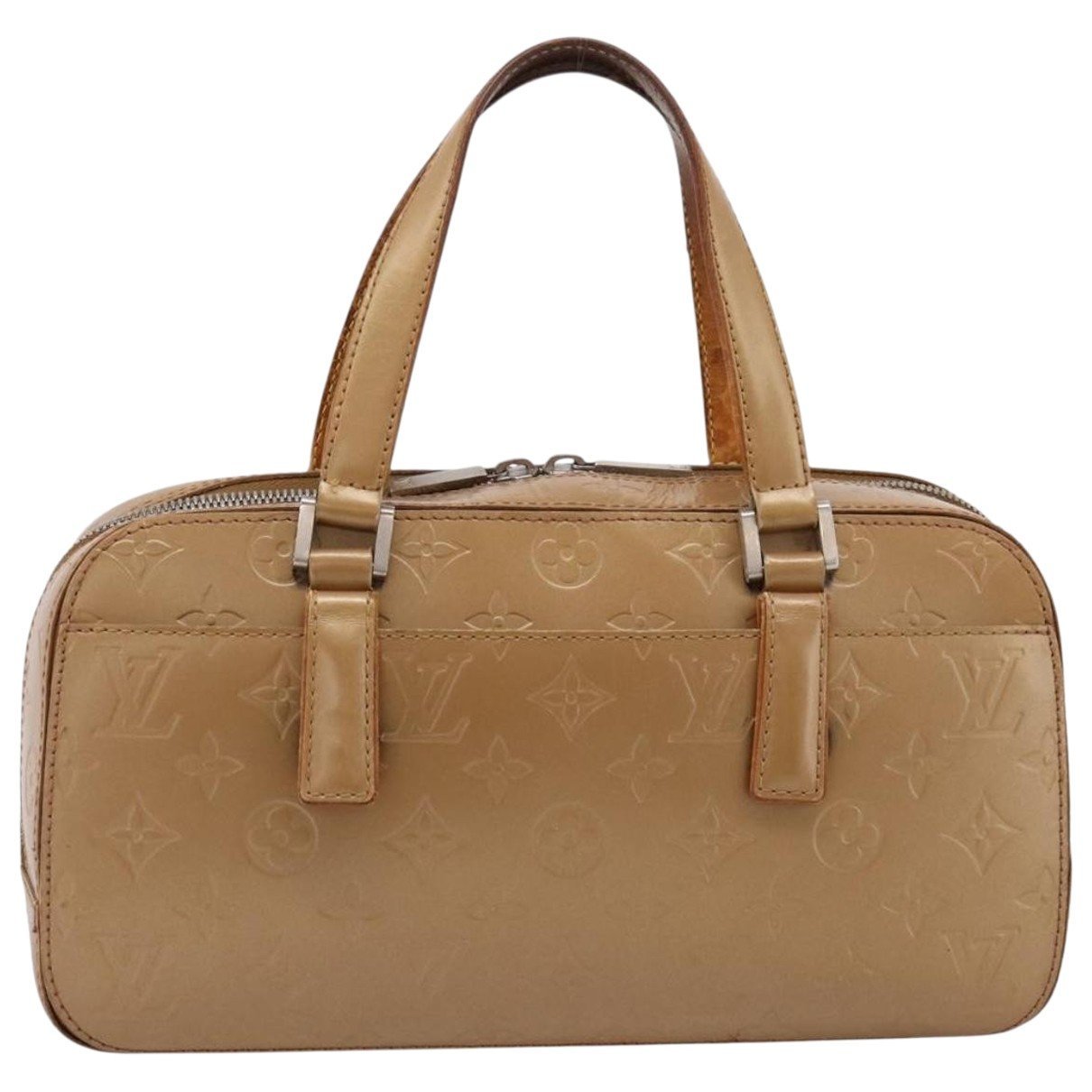 Dalmatian patent leather handbag