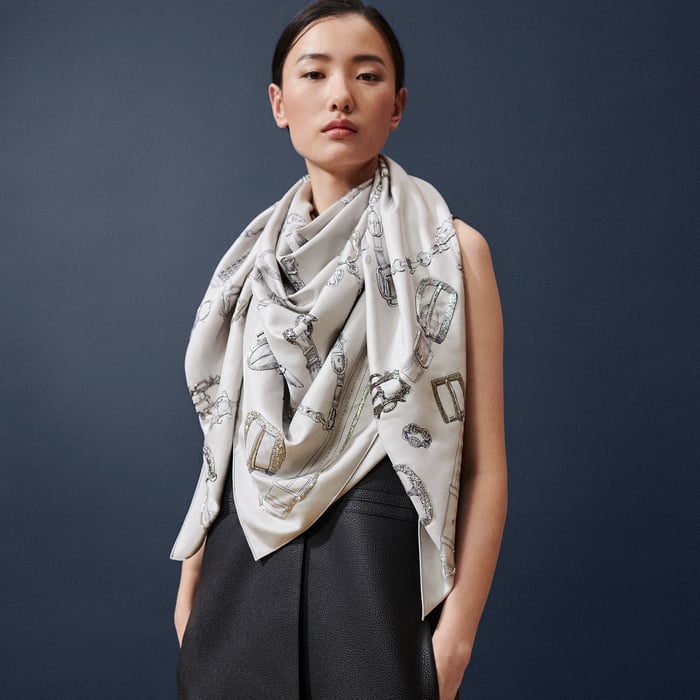 Les Chevaux Dechaines Embroidered Scarf 140