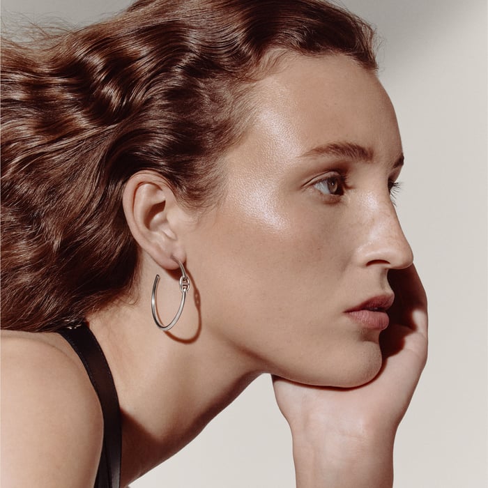 Sans Coloris Chaine d'Ancre Enchainee Earrings, Large Model