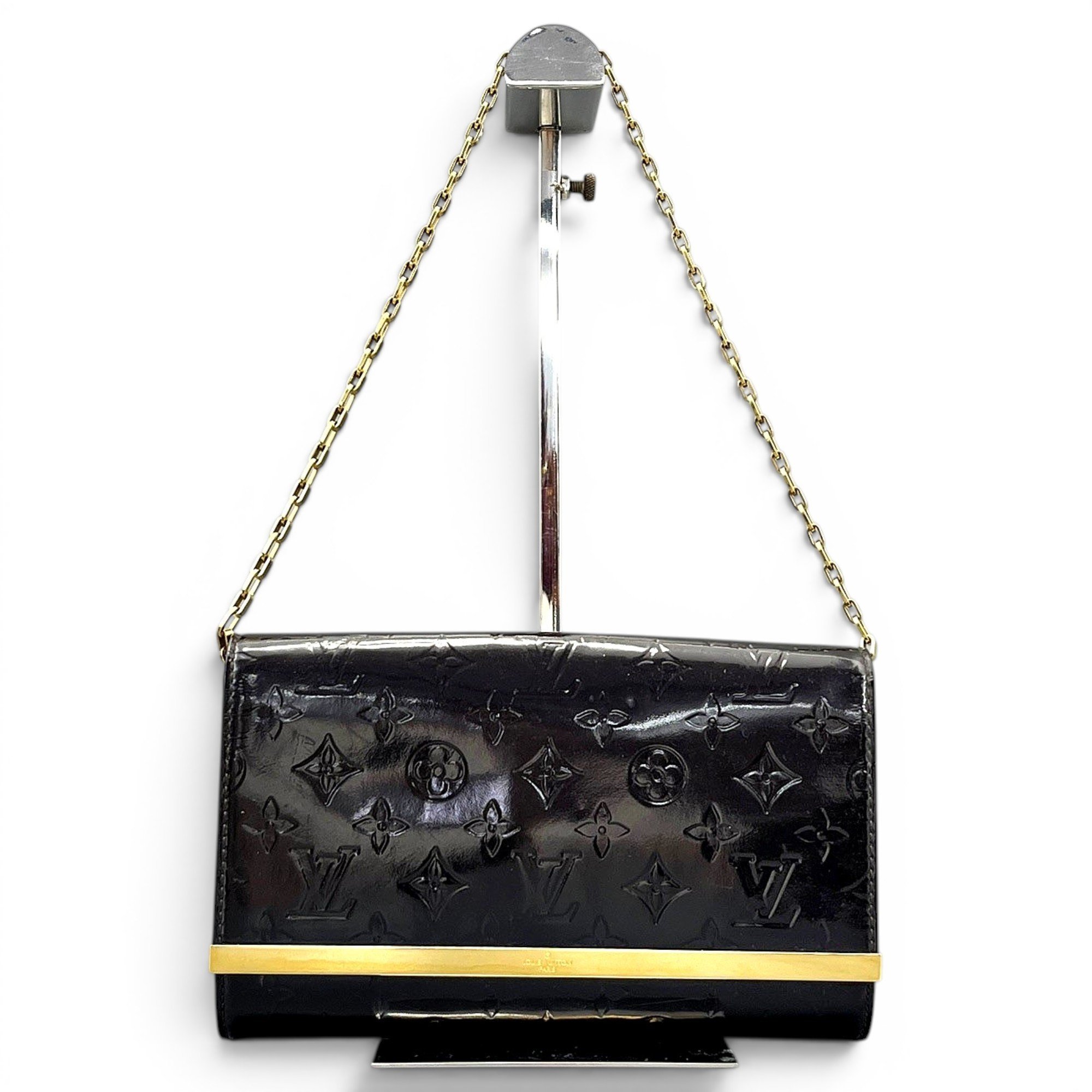 Sunset Boulevard patent leather clutch bag