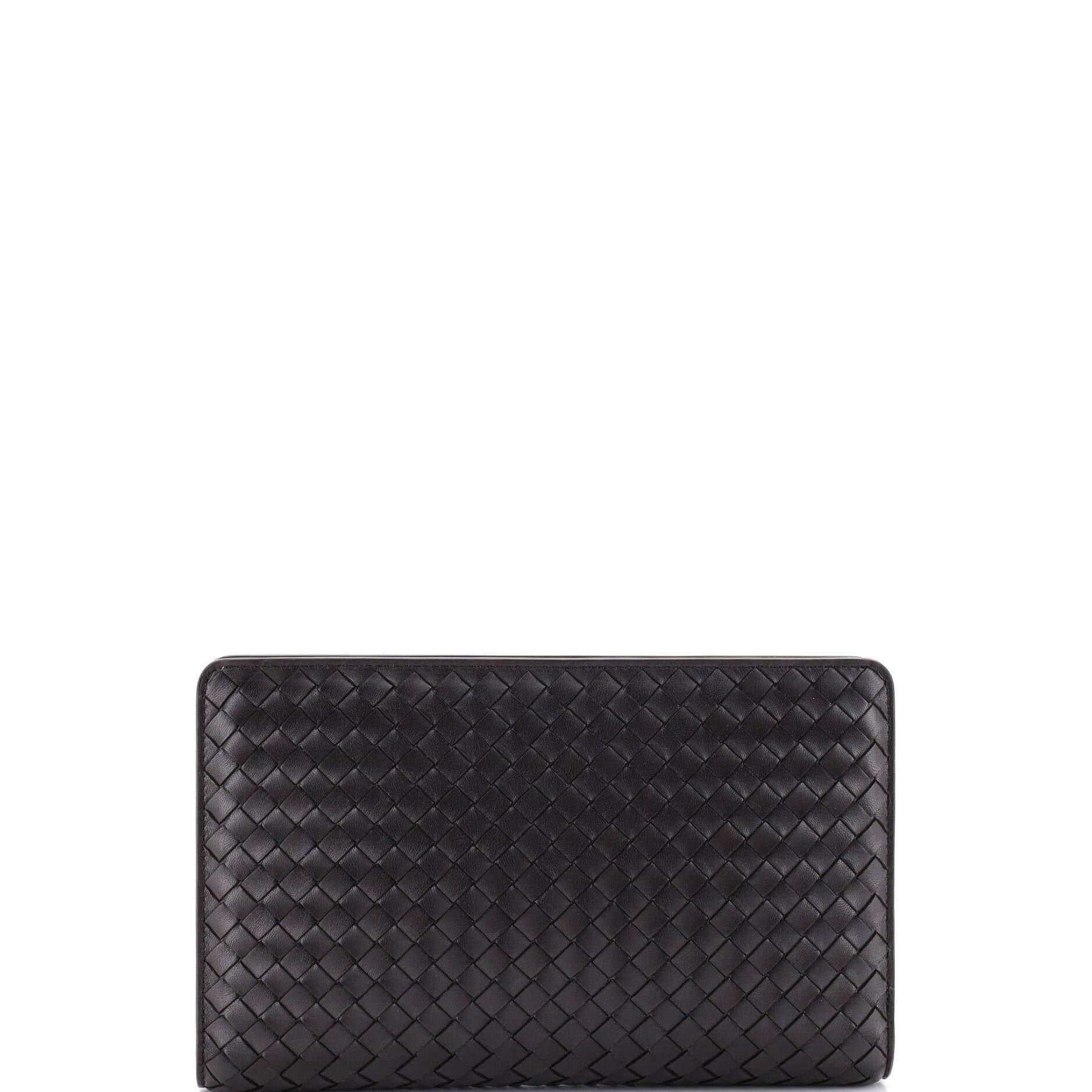 Agenda Frame Clutch Intrecciato Leather