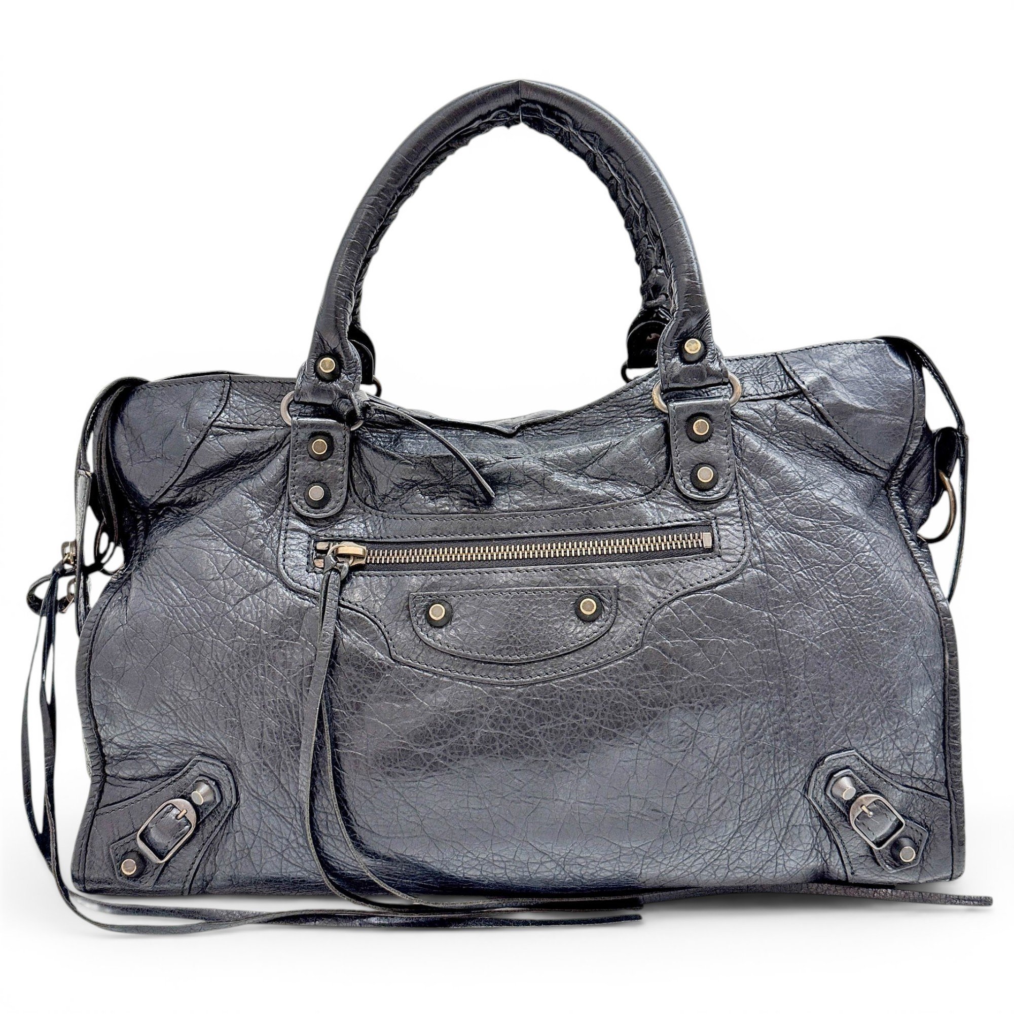 City leather handbag