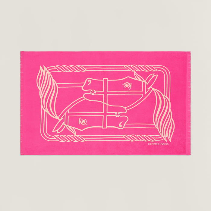 Rose Flamant Yachting Tatoo Quadrige Beach Towel, Small Model