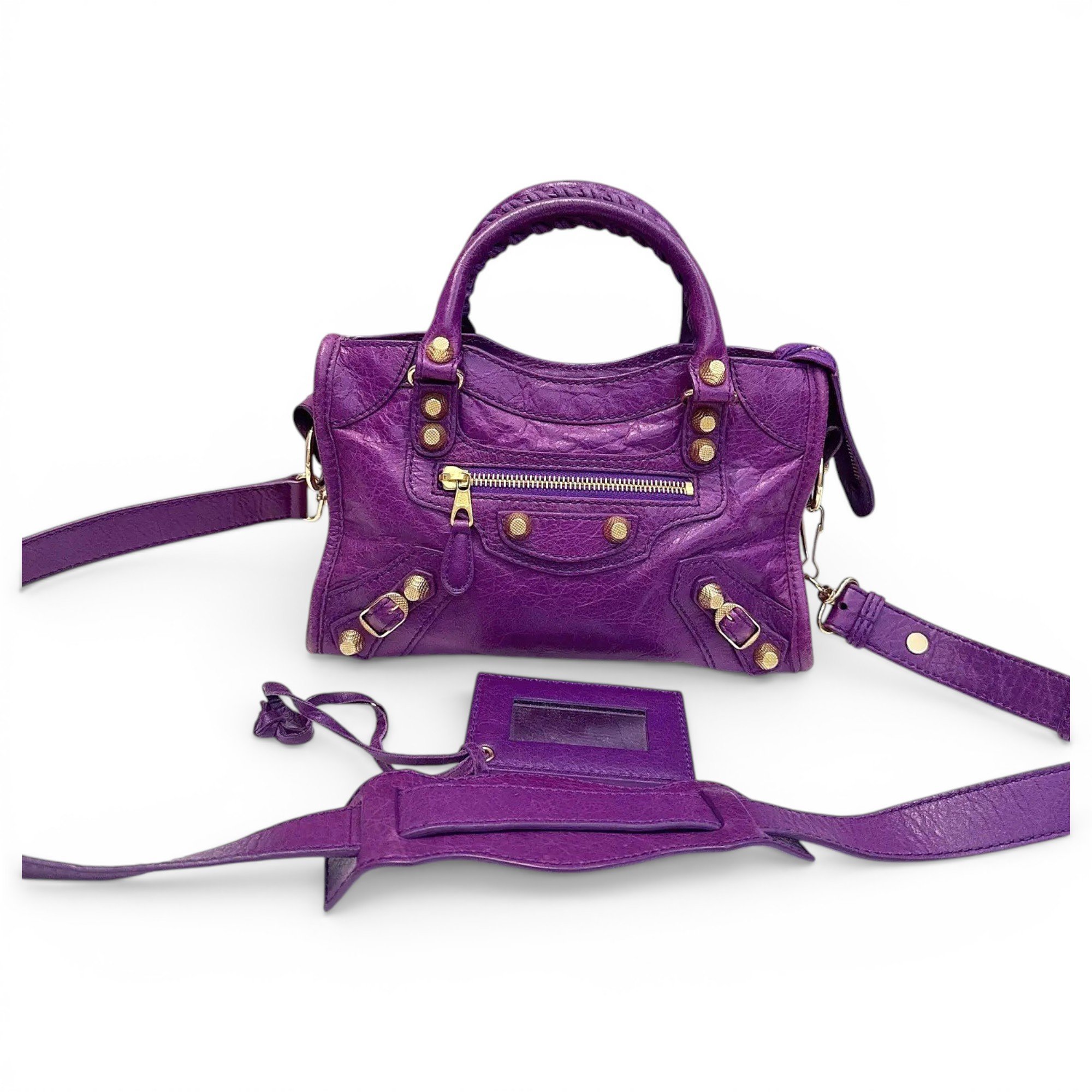 City leather handbag