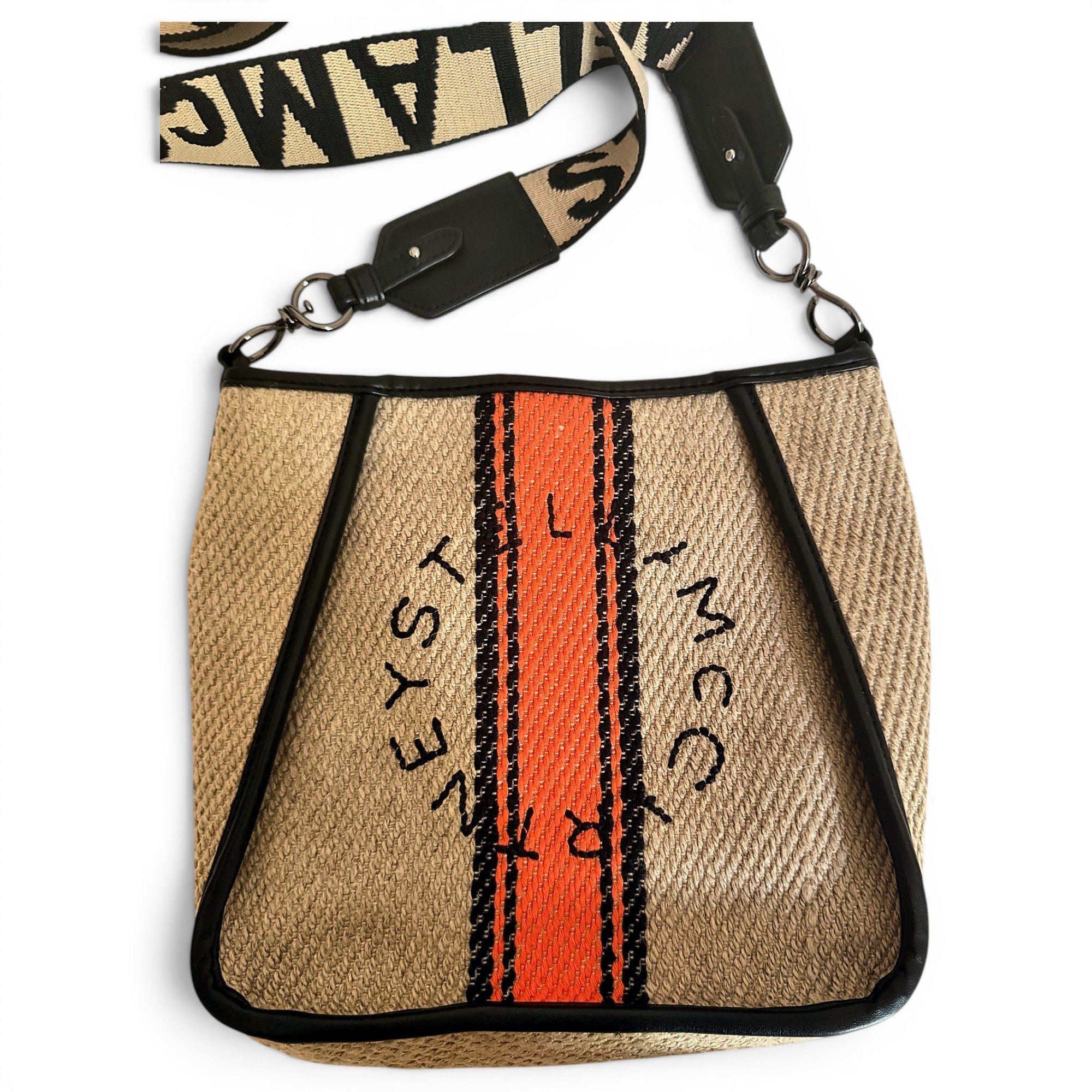 Logo leather handbag