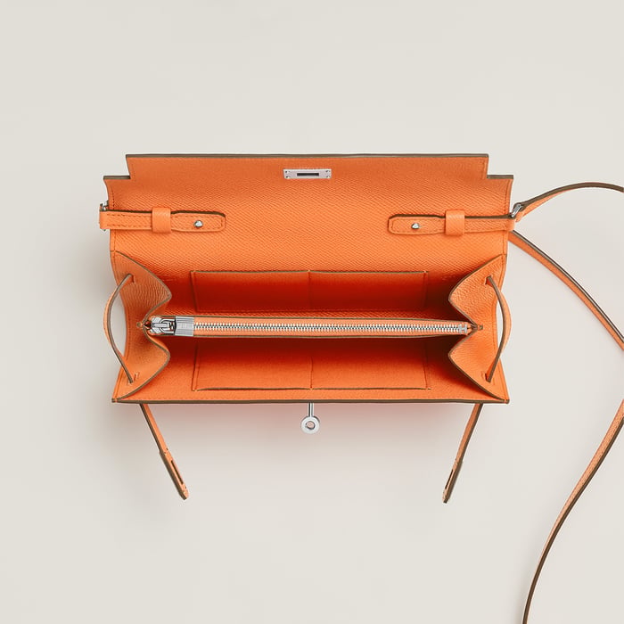 Orange Kelly Classique to Go Wallet