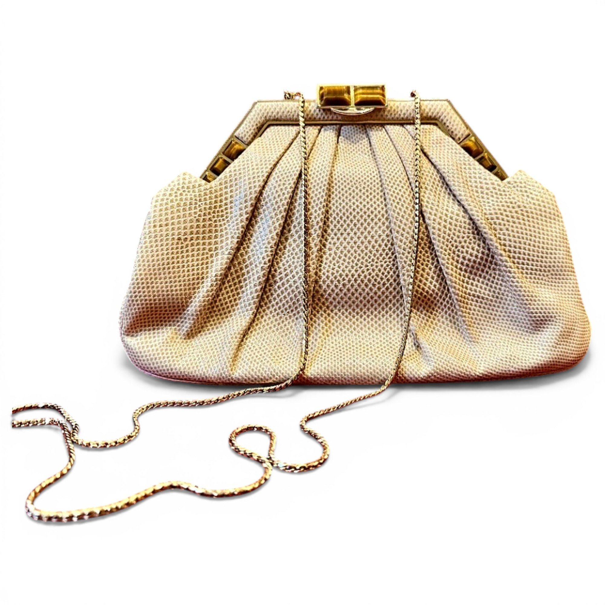 Lizard clutch bag