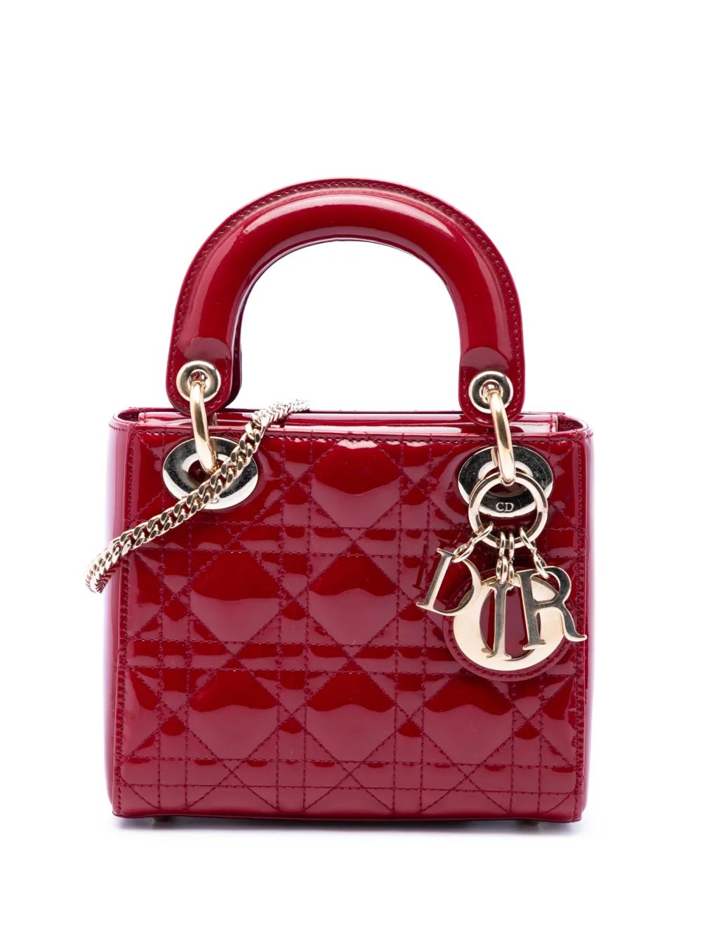 2018 Mini Patent Cannage Lady Dior satchel