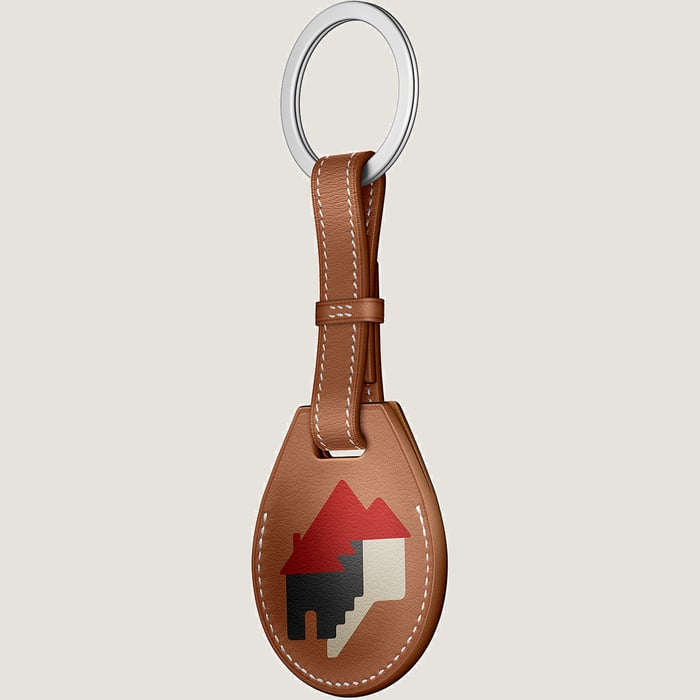 Gold Apple Airtag Hermès Key Ring