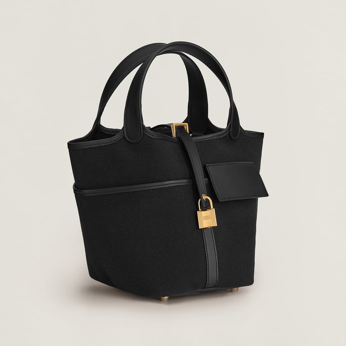 Noir Picotin Lock 18 Pocket Bag