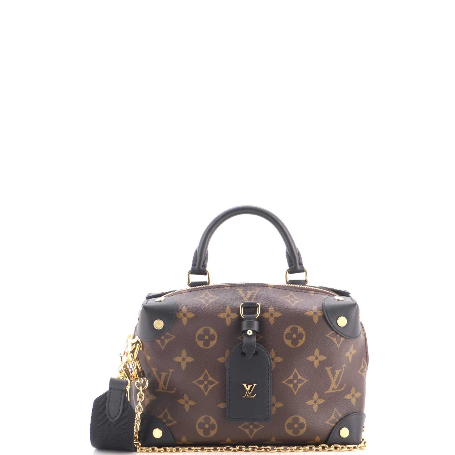 Petite Malle Souple Handbag Monogram Canvas with Leather
