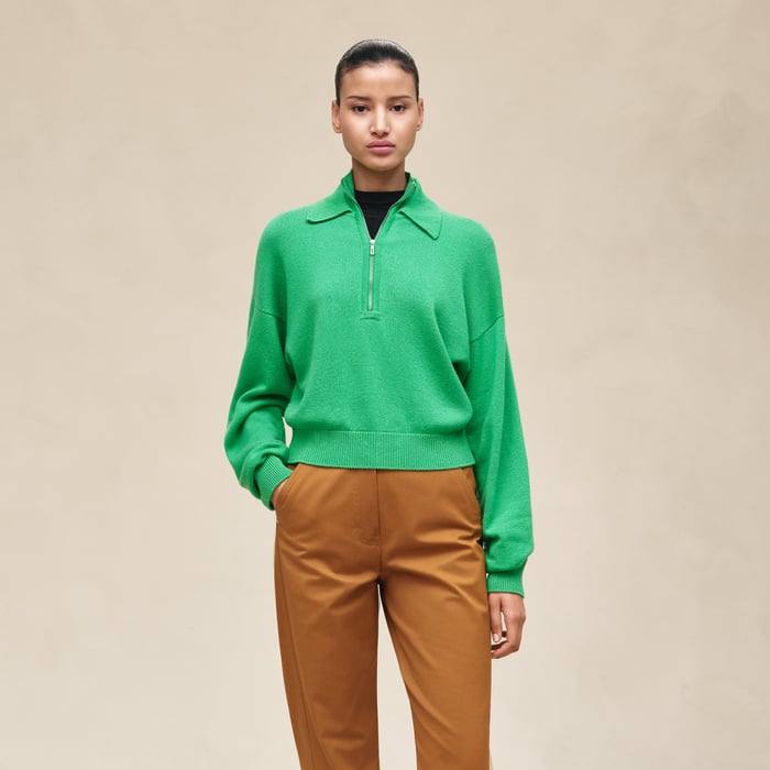 Vert Mélisse High Collar Sweater