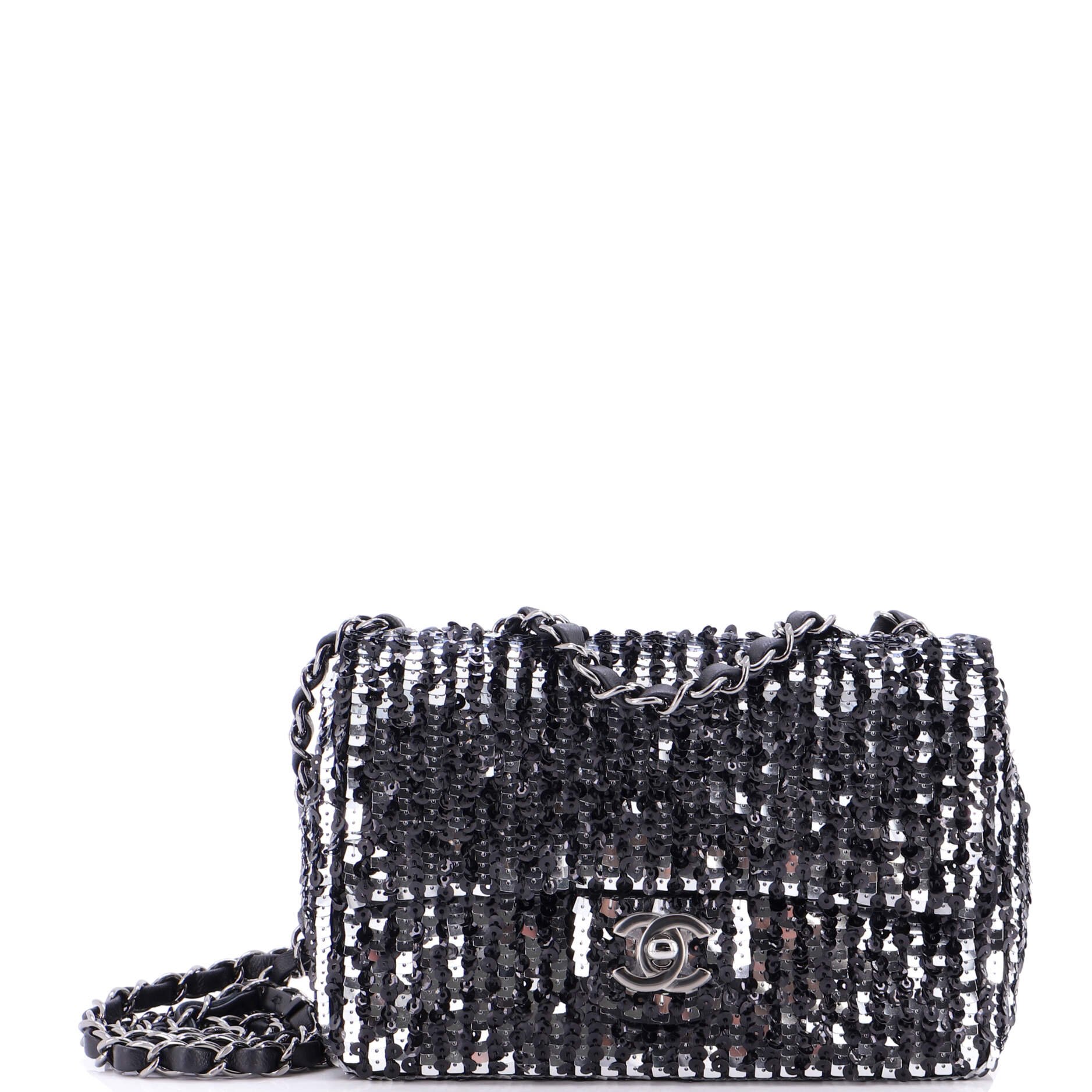 Chanel Classic Single Flap Bag Sequins Mini
