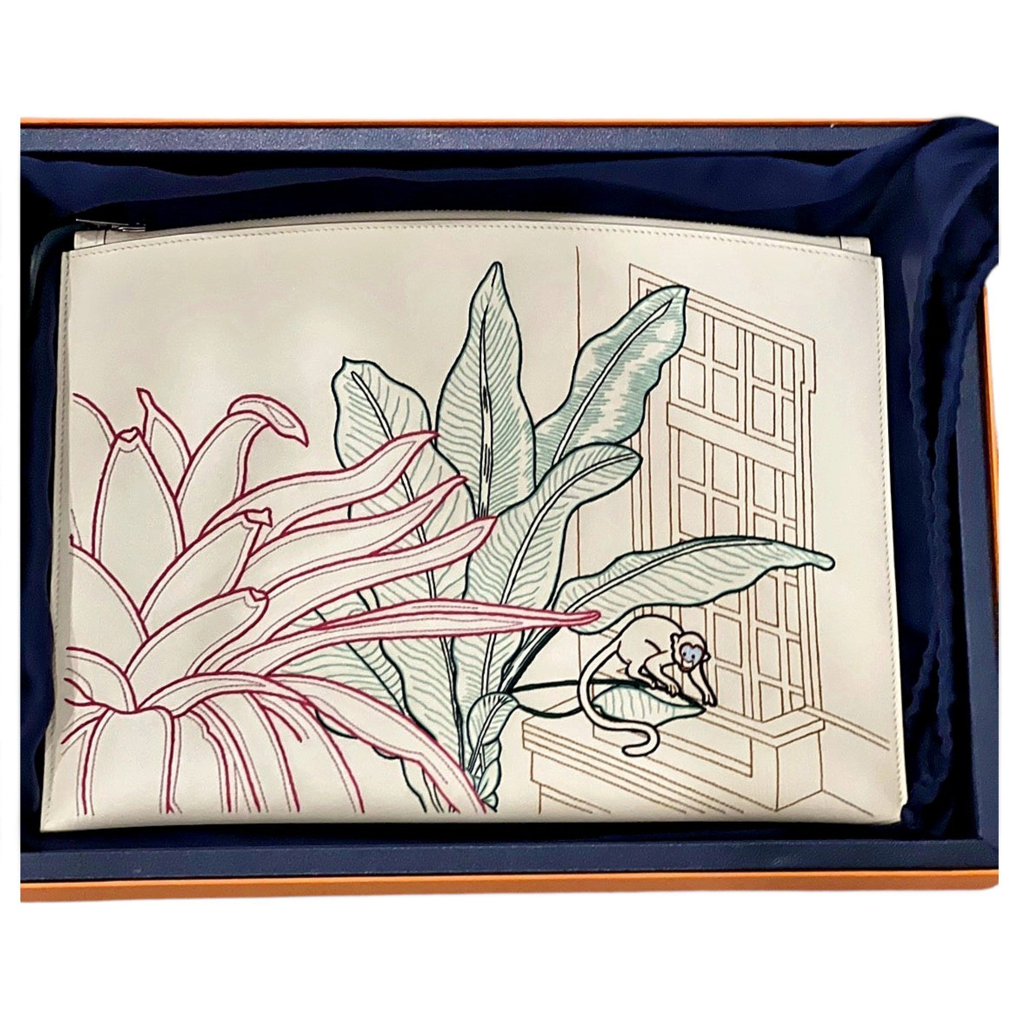 Leather clutch bag
