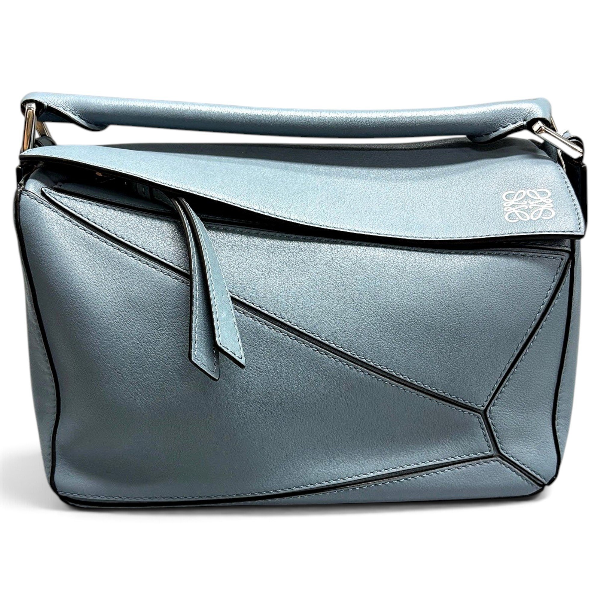Puzzle leather handbag