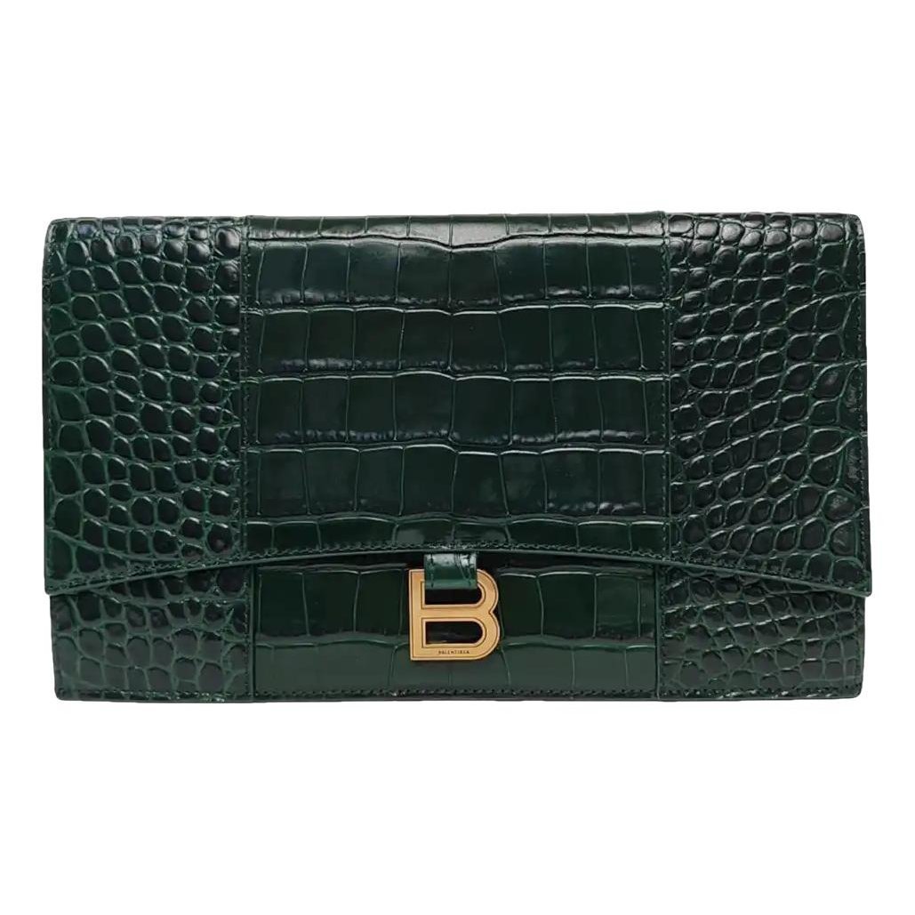 Hourglass leather handbag