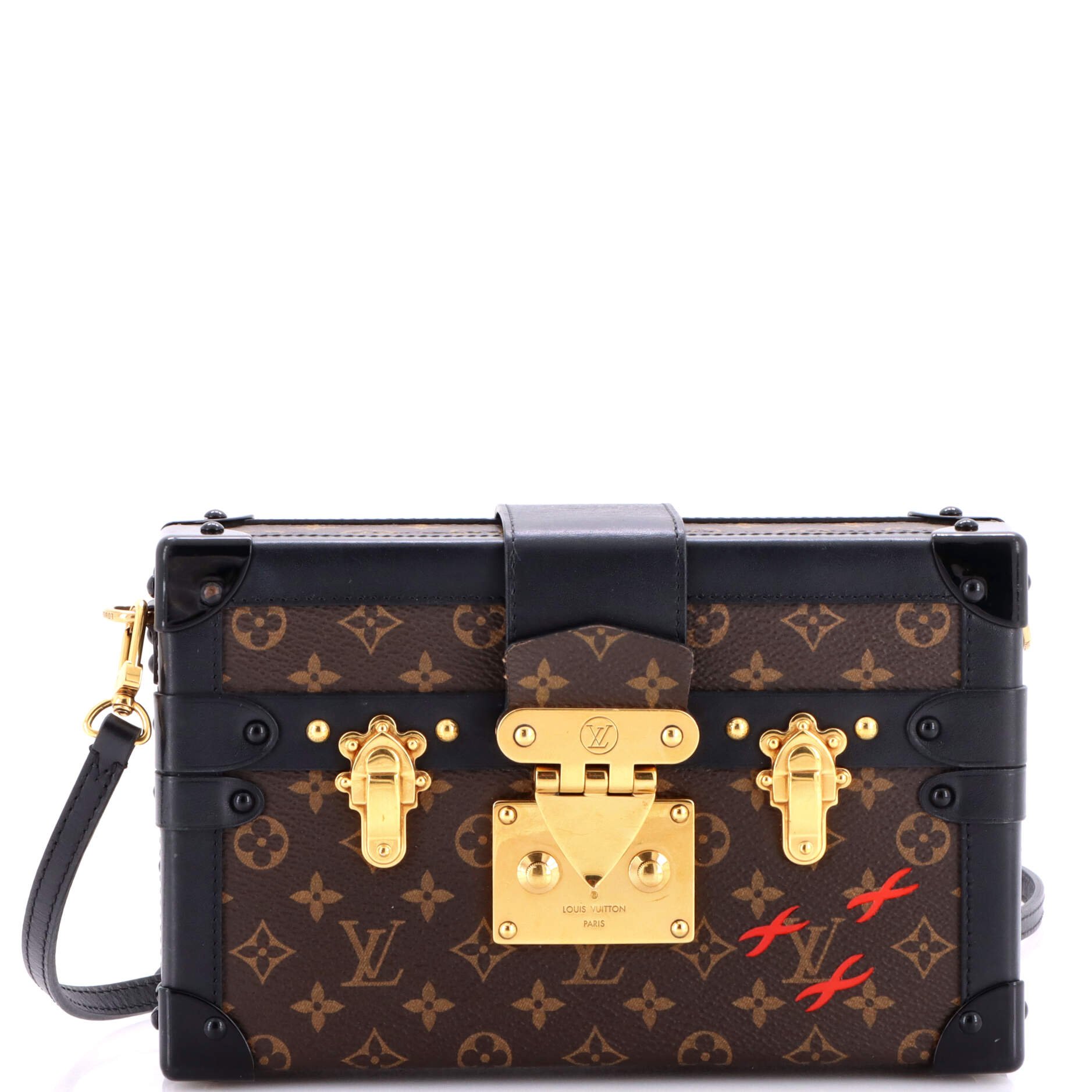 Louis Vuitton Petite Malle Handbag Monogram Canvas