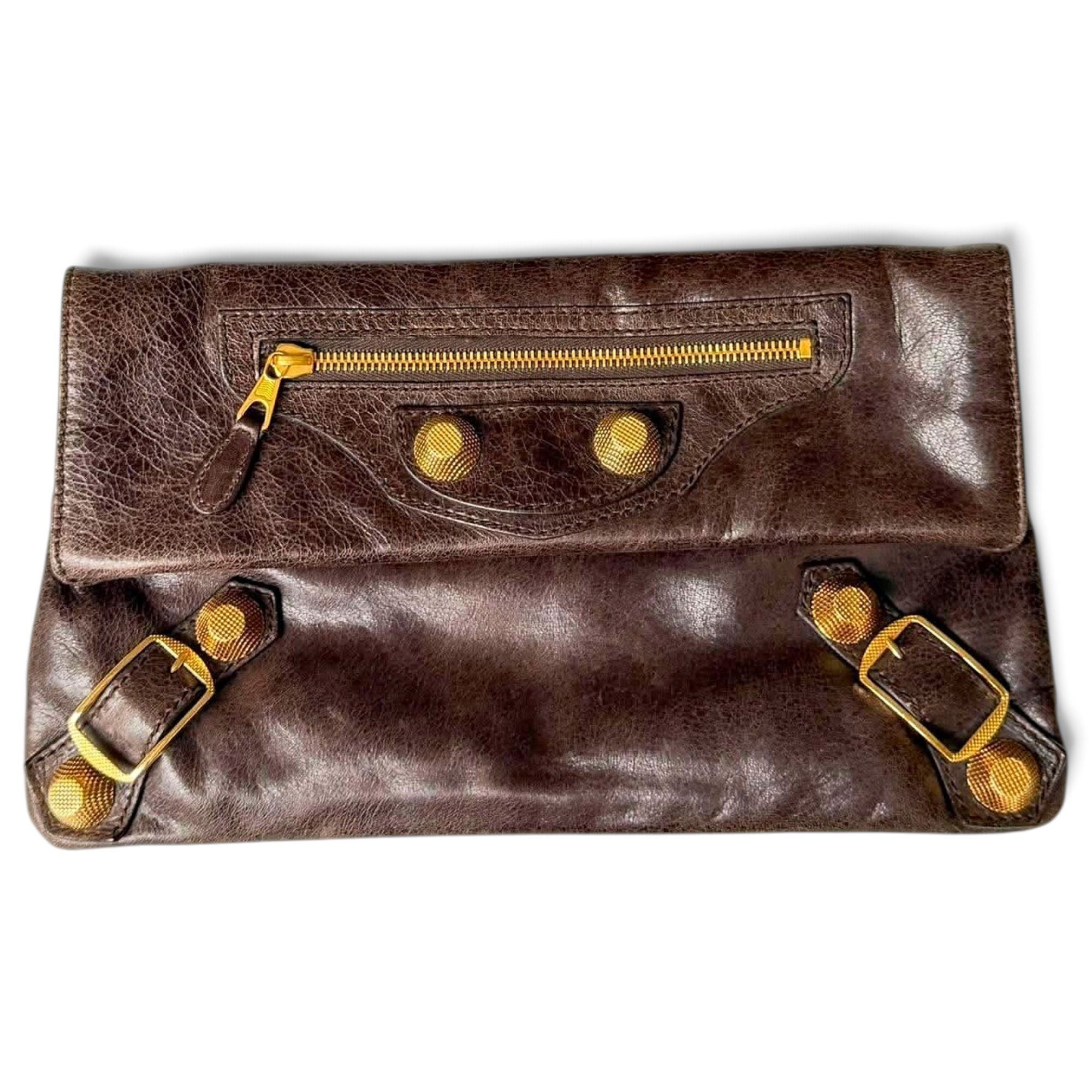 Envelop leather clutch bag