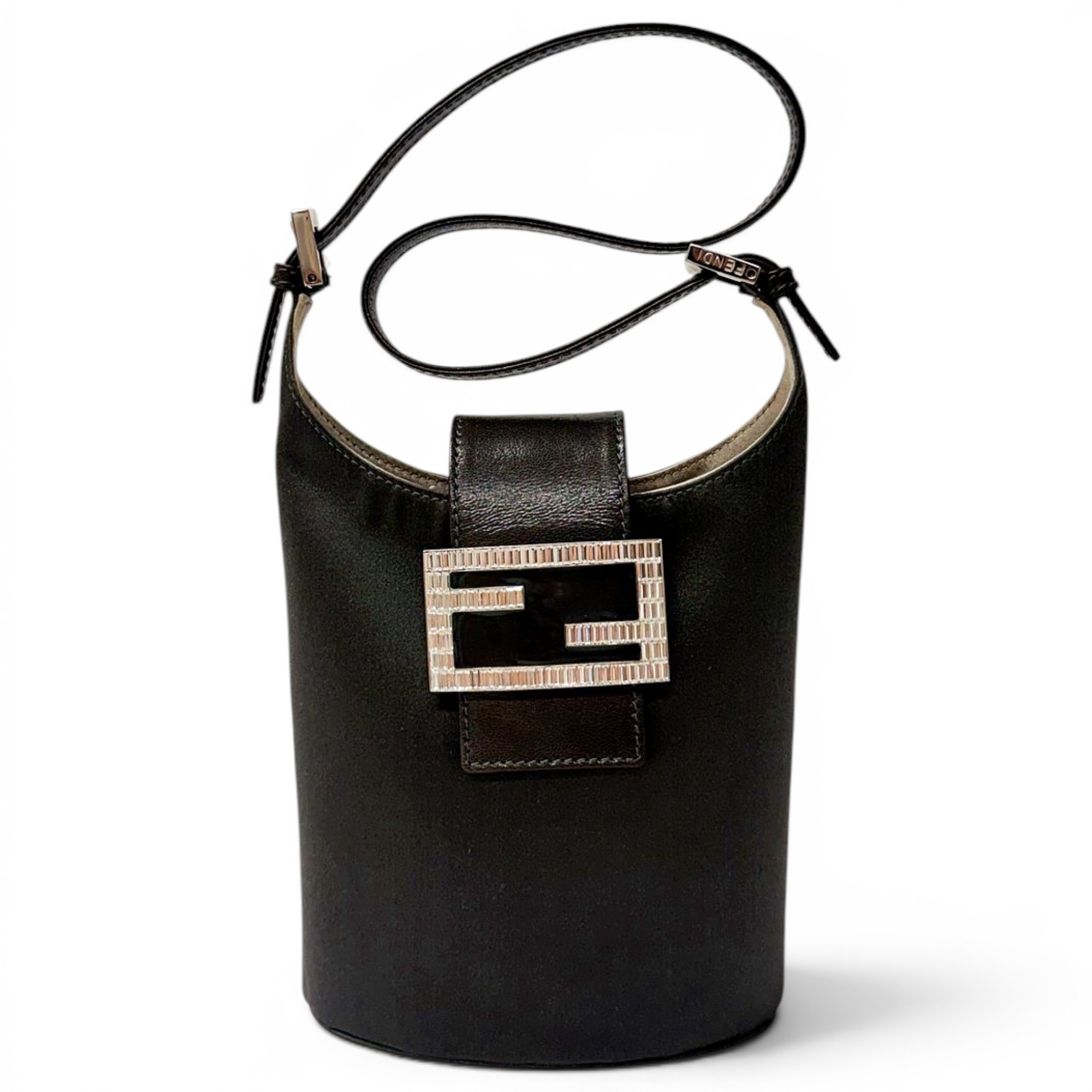 Baguette silk handbag