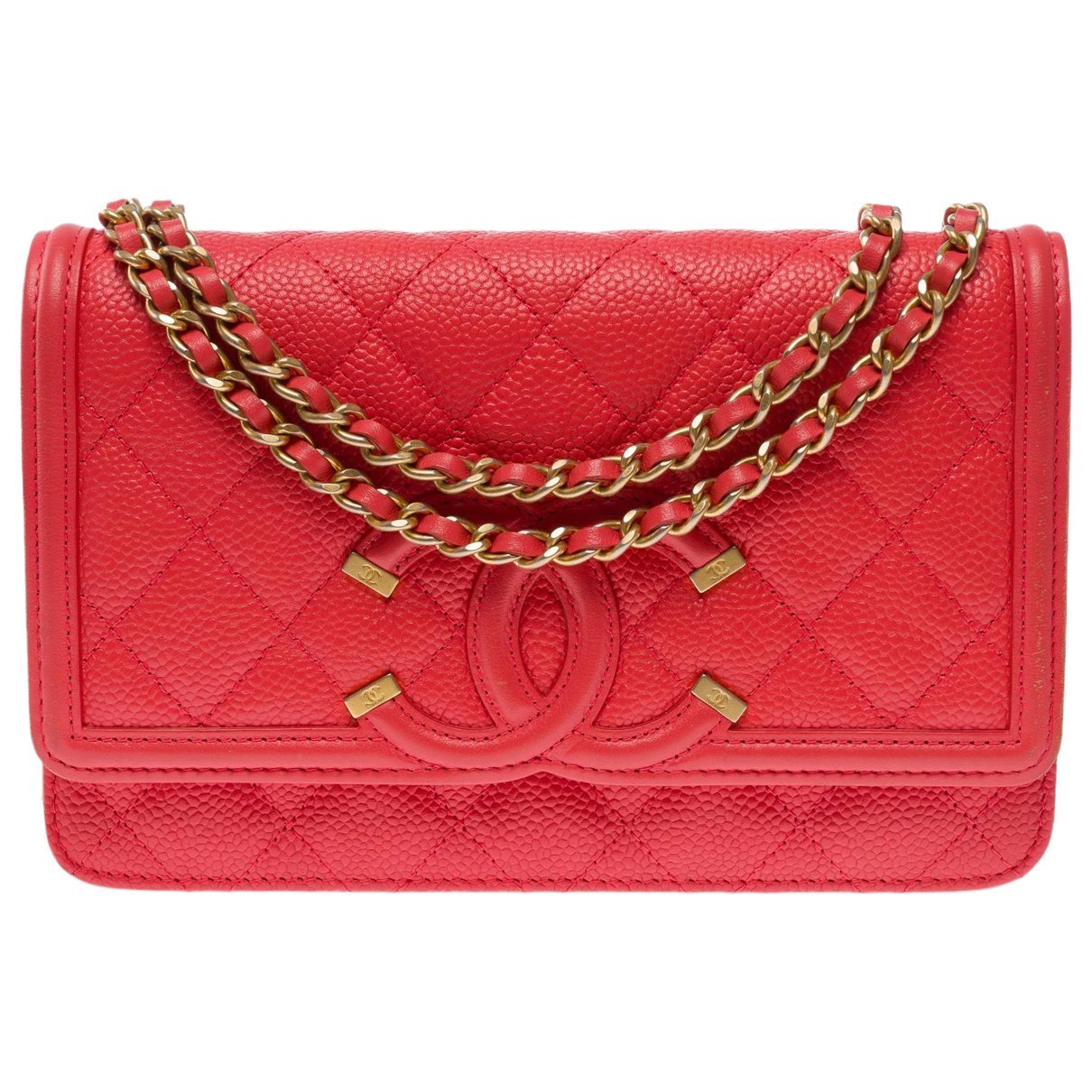 Wallet On Chain leather handbag