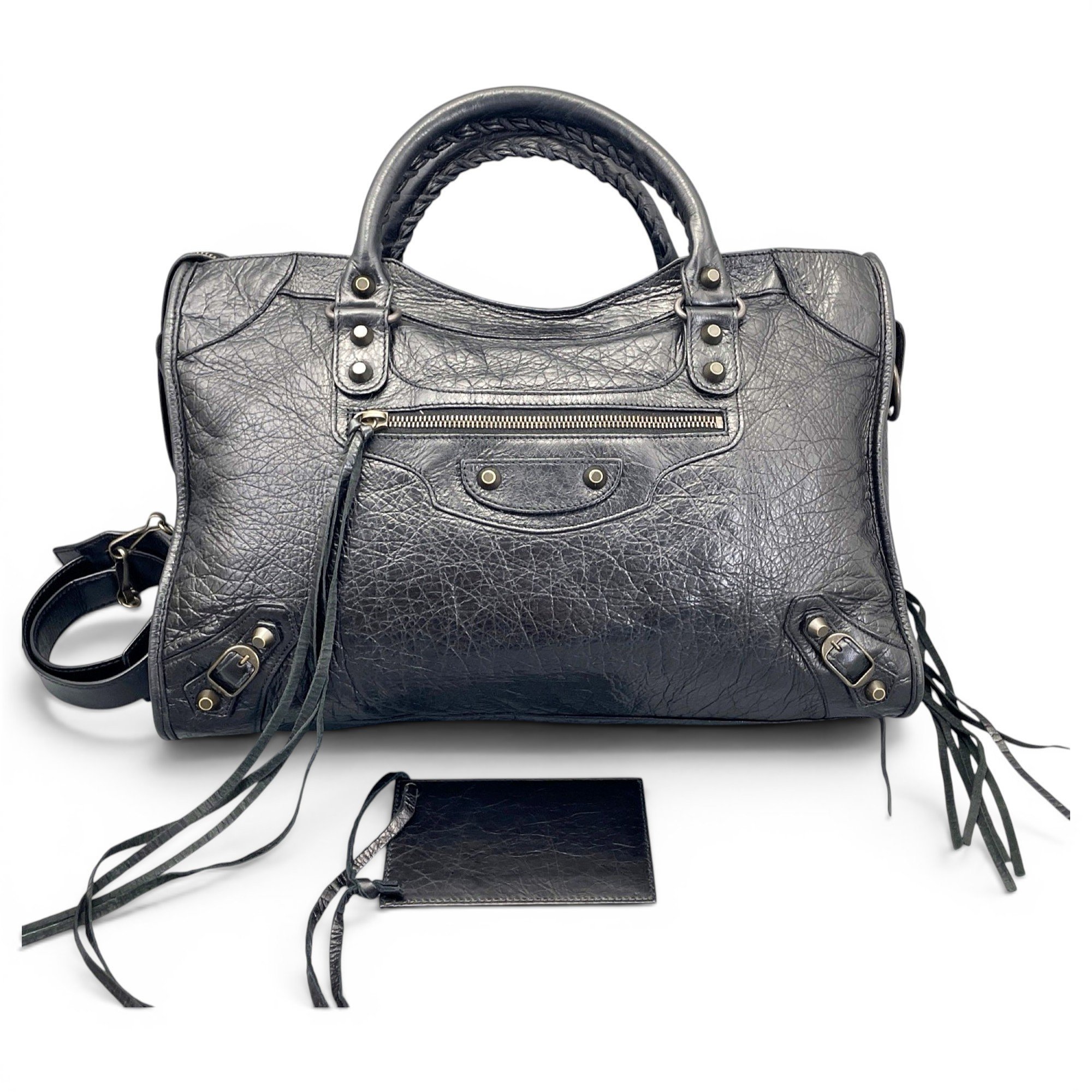 City leather handbag