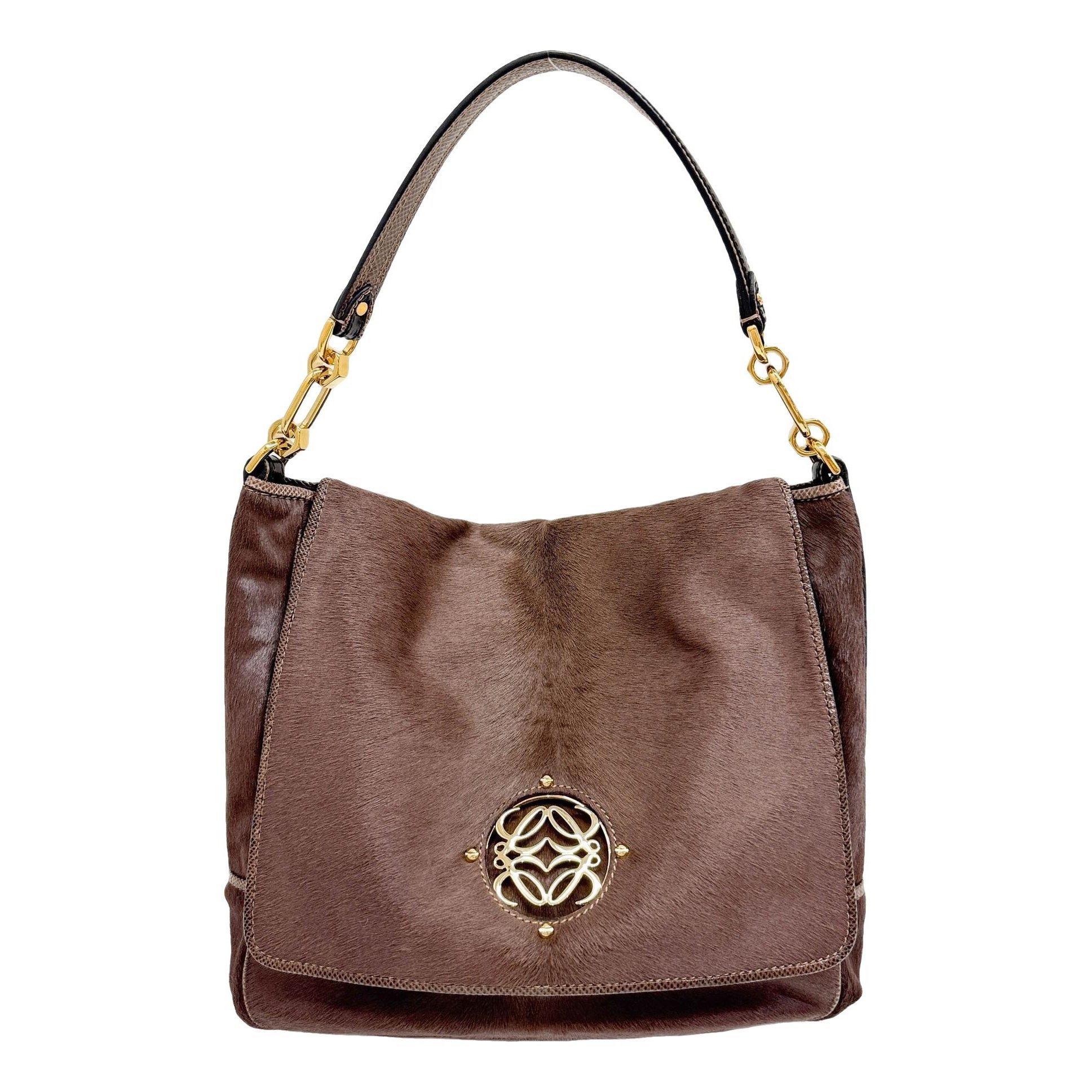 Anagram pony-style calfskin handbag