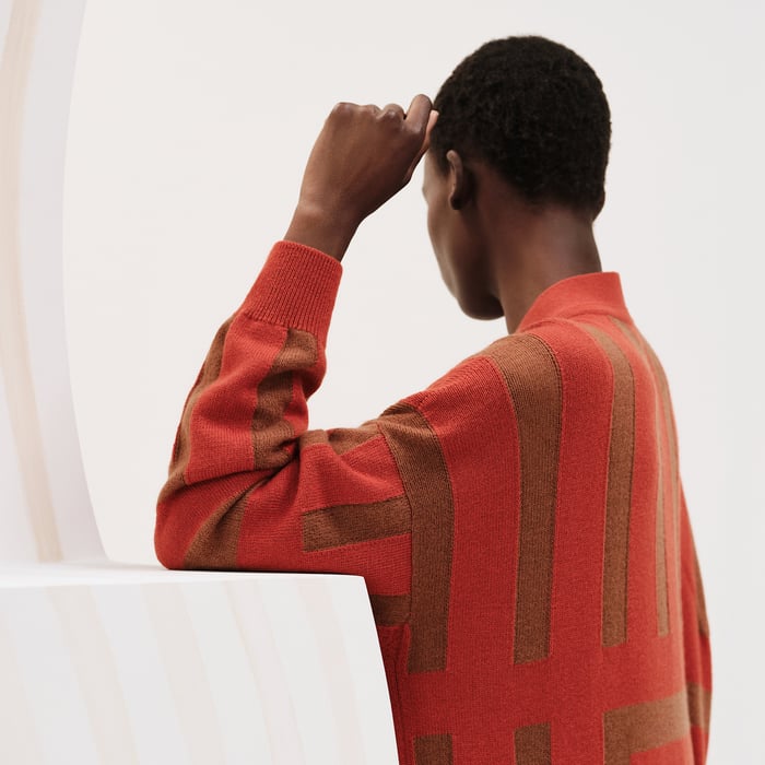 Marron Terracotta Long Cardigan