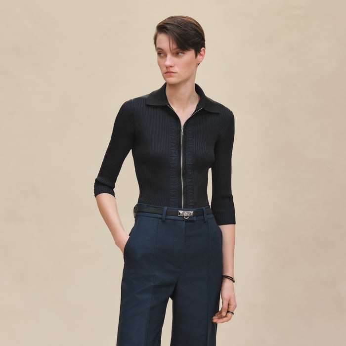 Noir Zipped Cardigan