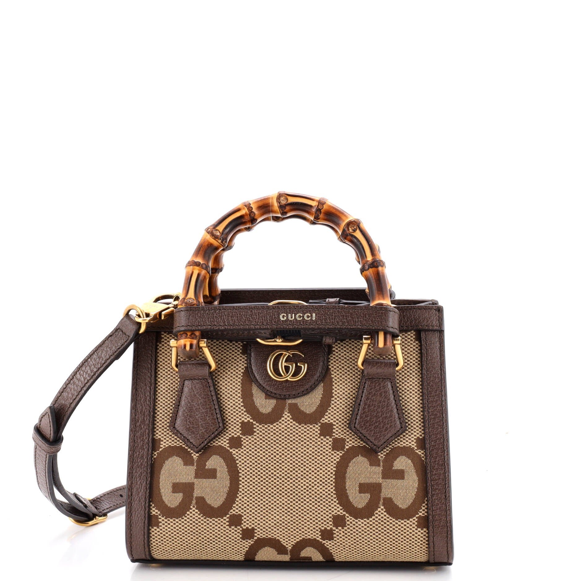Diana NM Bamboo Handle Tote Jumbo GG Canvas Mini