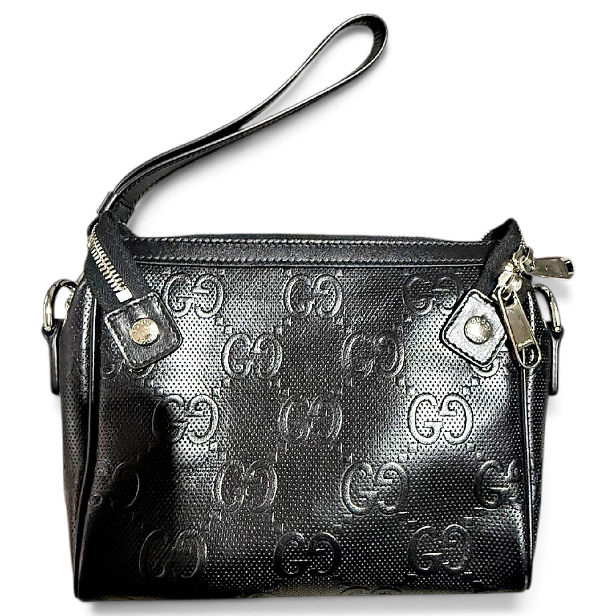 Leather clutch bag