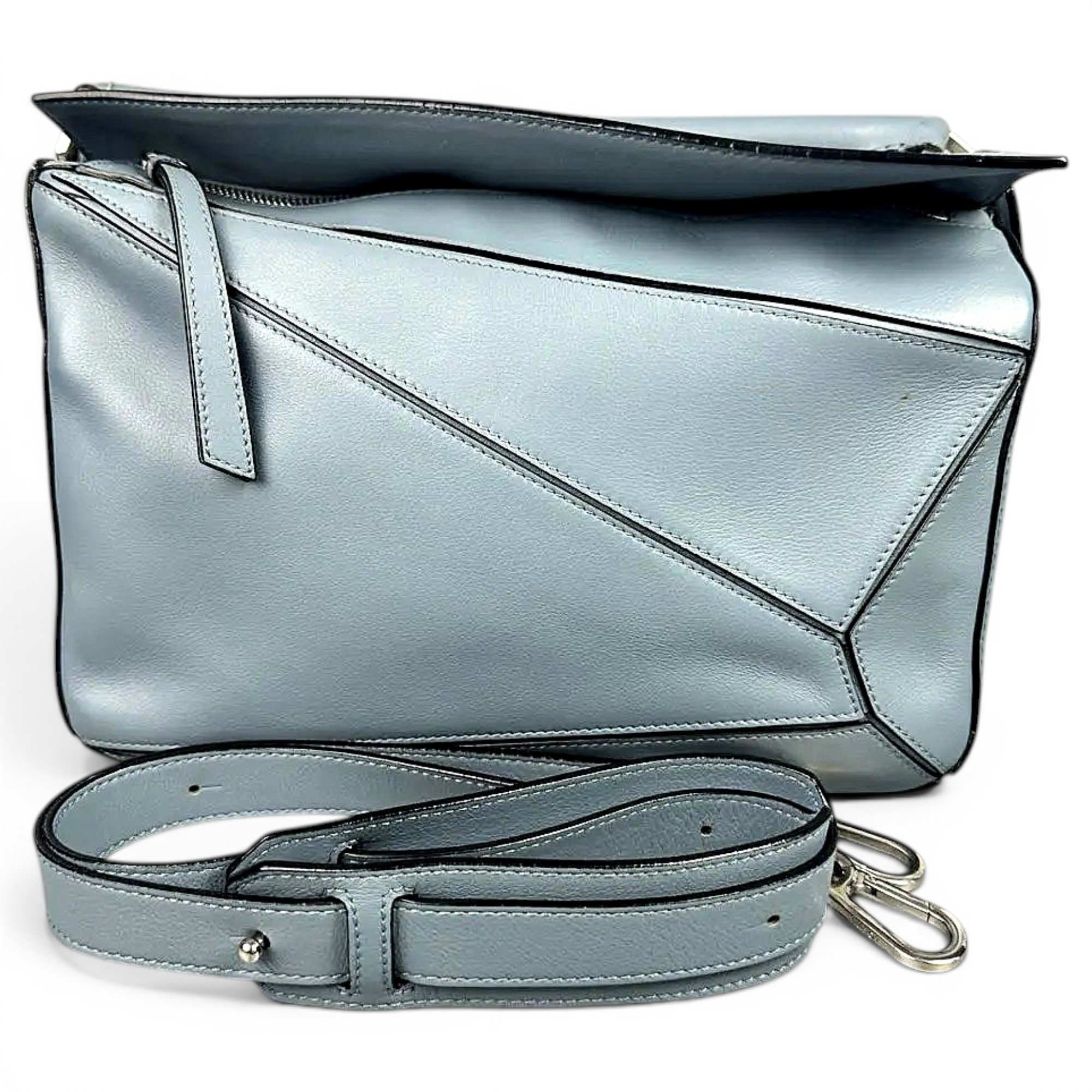 Puzzle leather crossbody bag