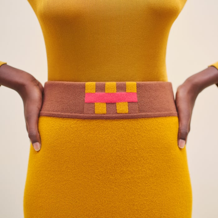 Jaune Gingembre "Lettres Equestres" Colorful Skirt
