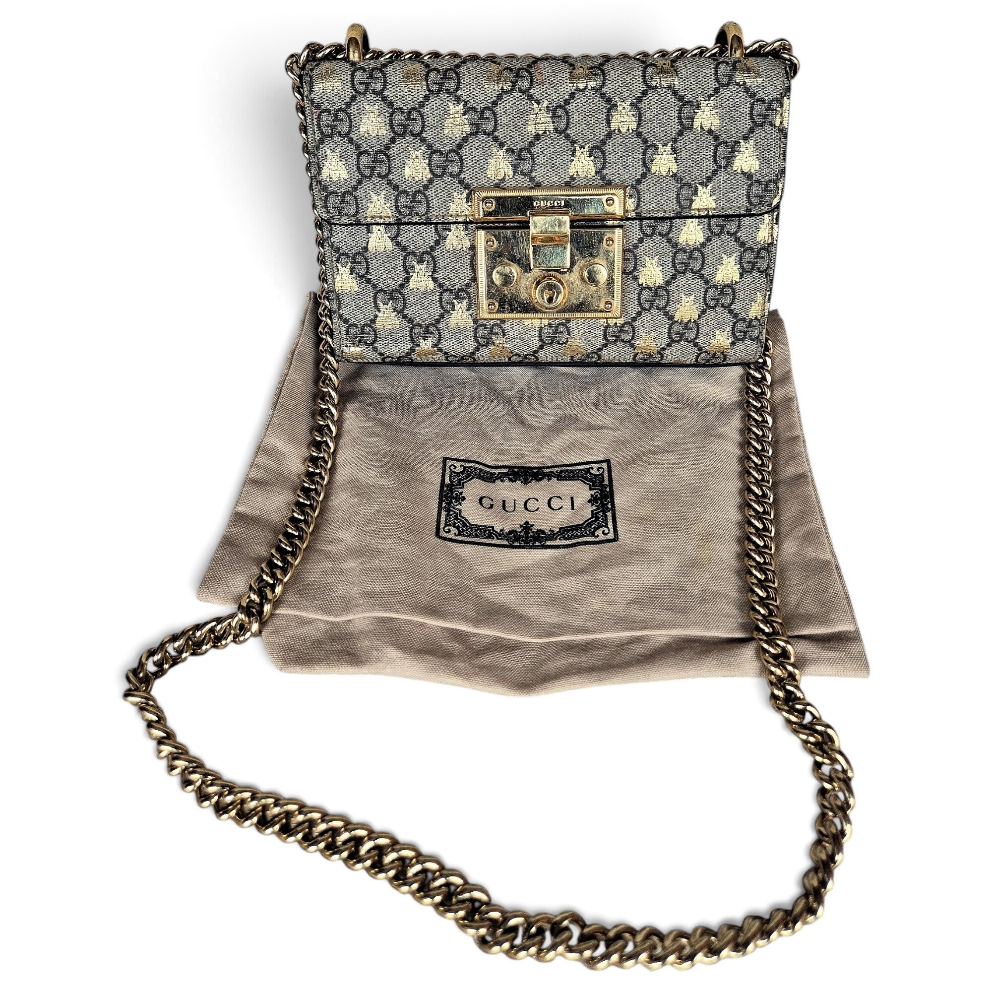 Padlock leather handbag