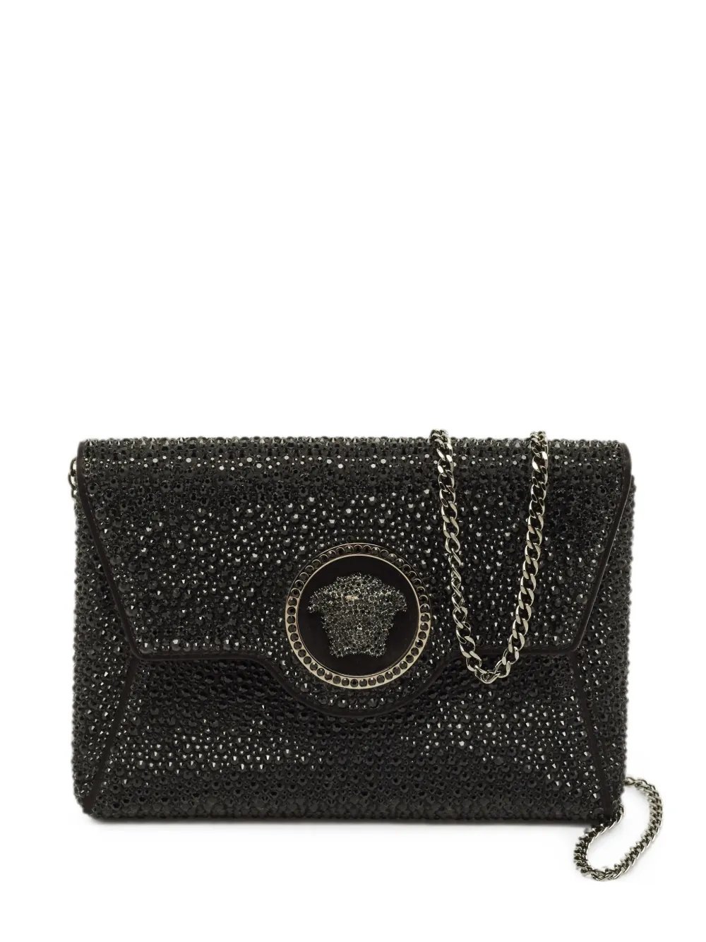 La Medusa crystal-embellished clutch bag