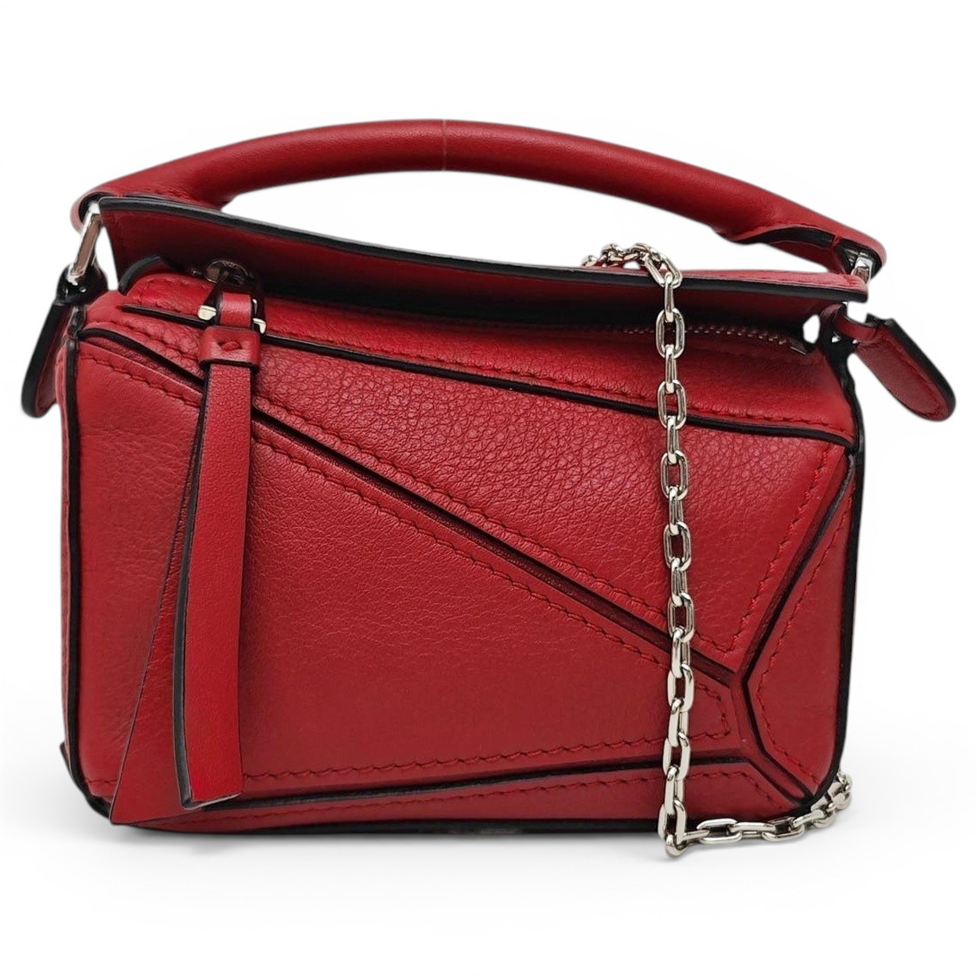 Puzzle leather handbag