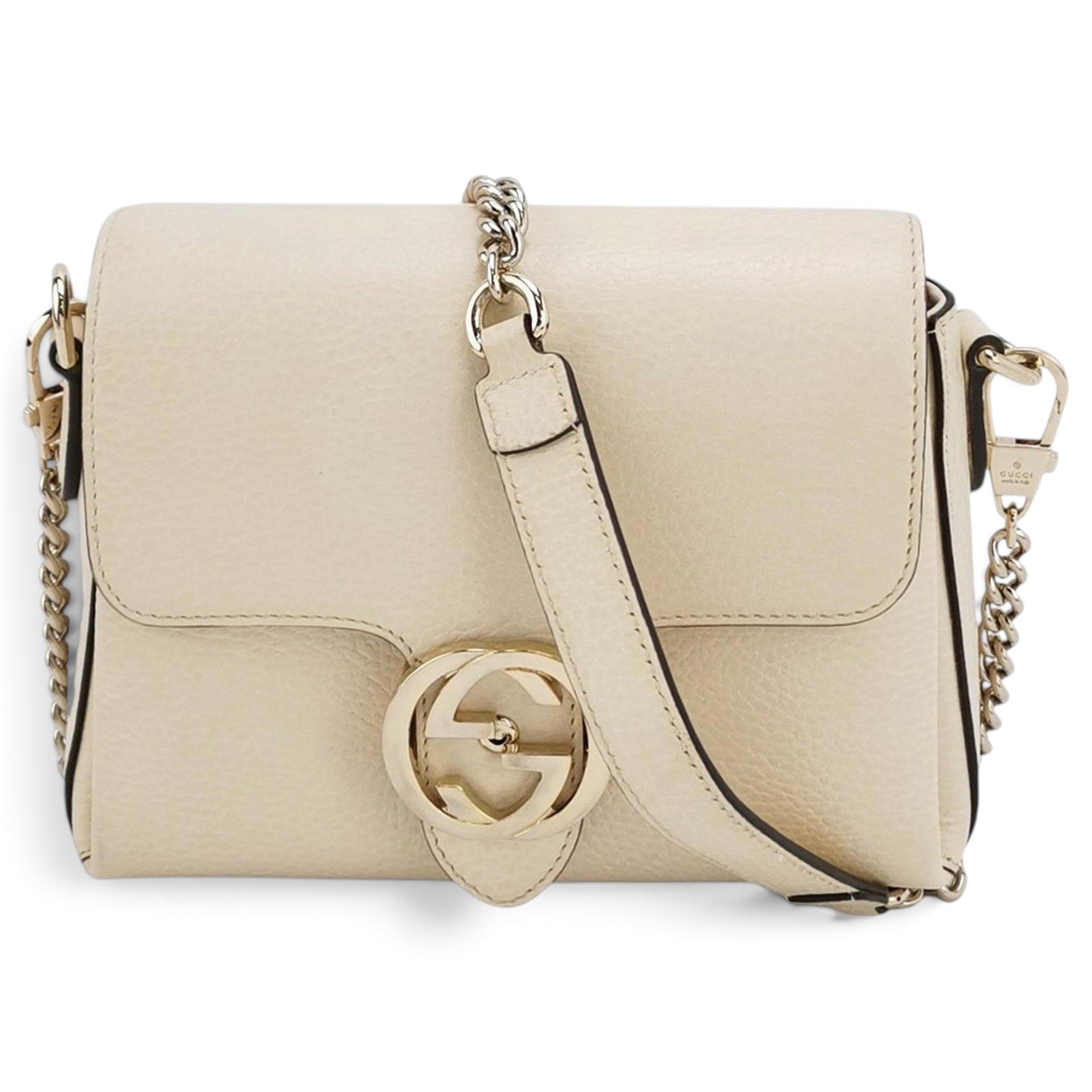 Interlocking leather handbag