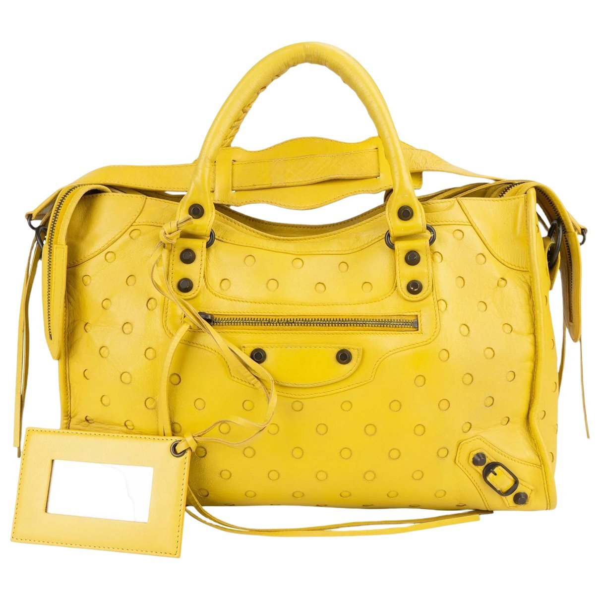 City leather handbag