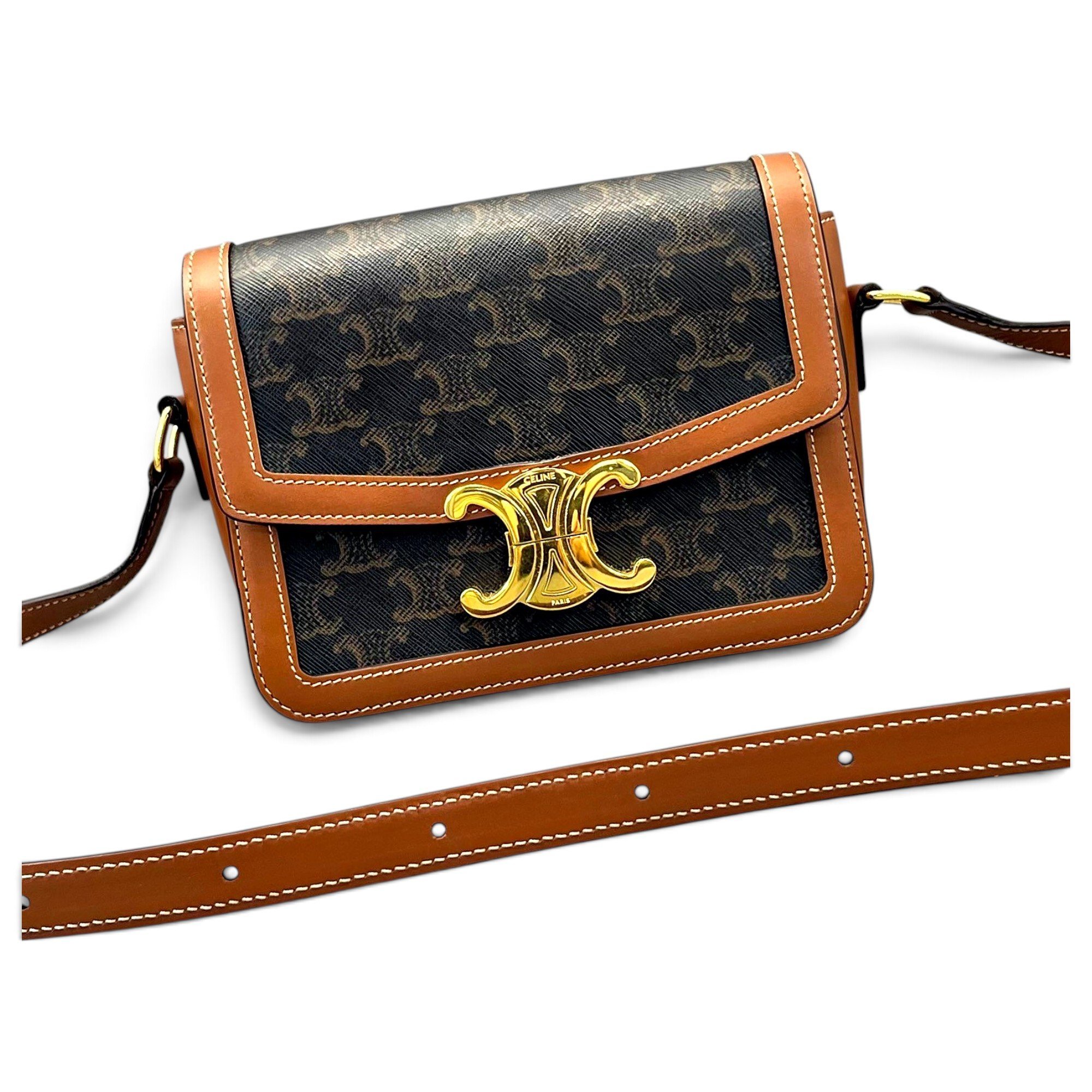 Triomphe leather handbag