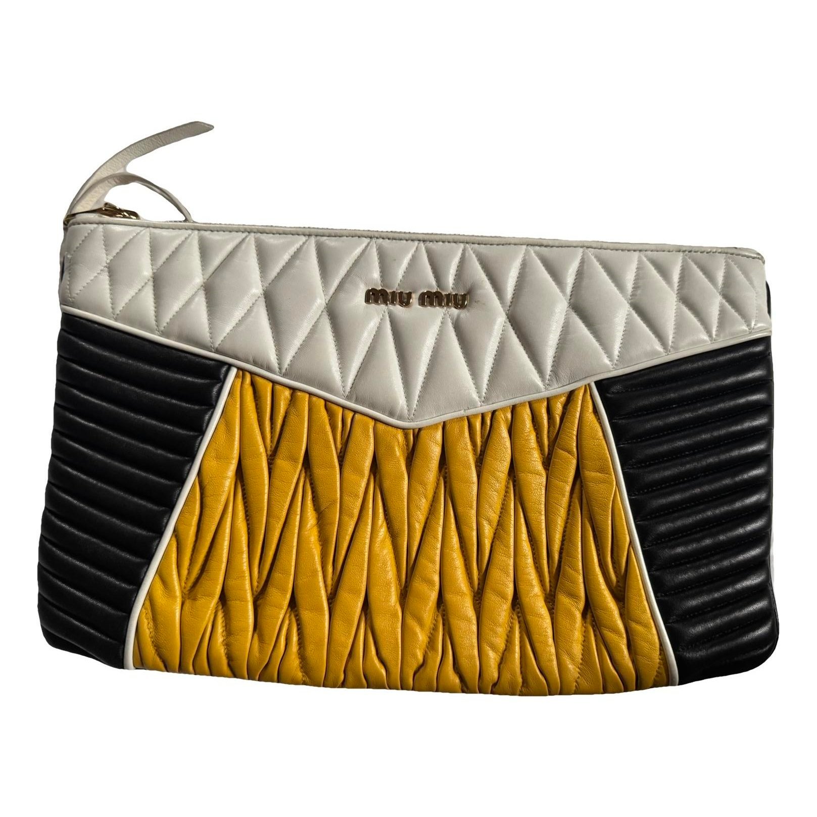 Leather clutch bag
